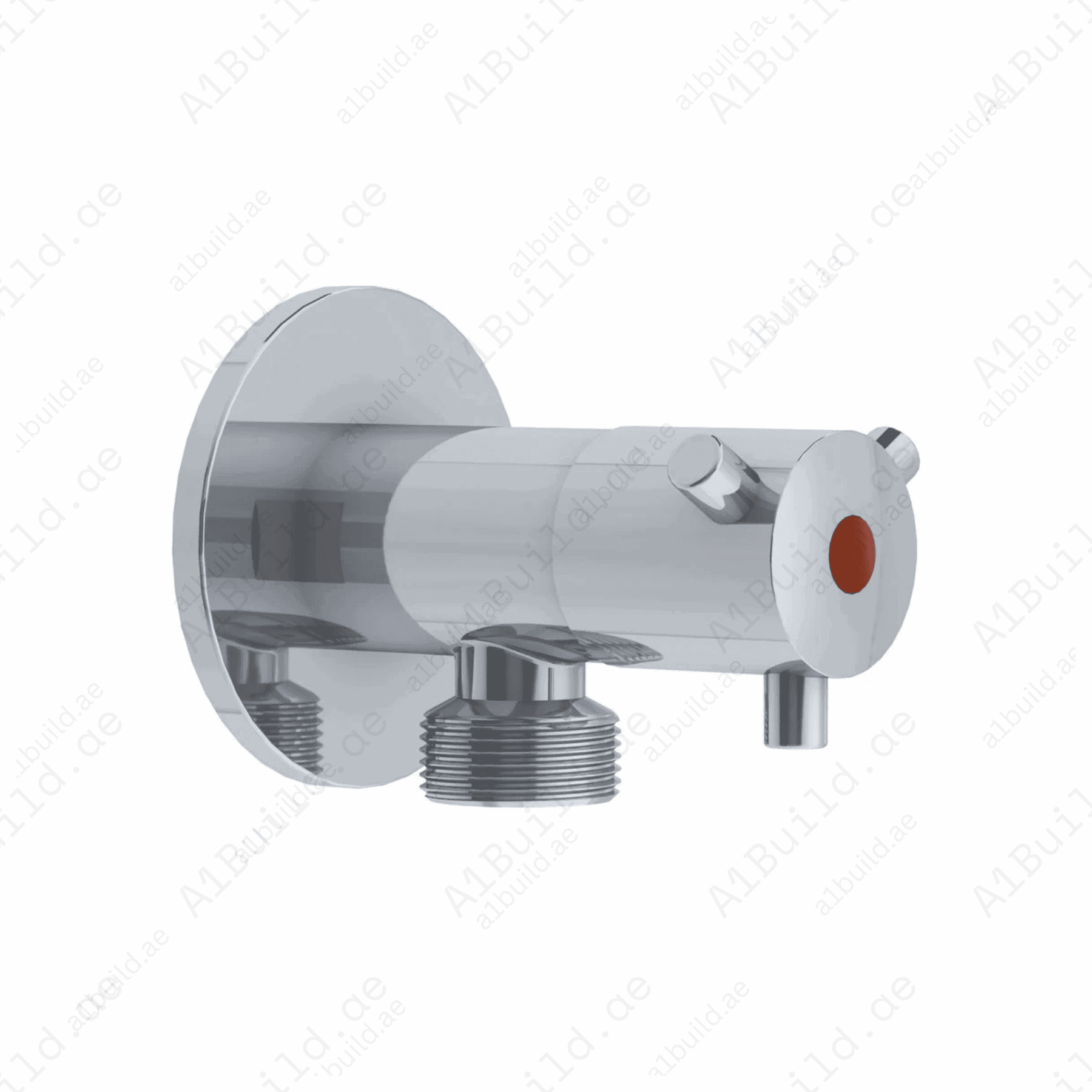 Brass Angle Valve DN15 Chrome – Hot and Cold Control, Ceramic Disc, Stainless Steel Rosette