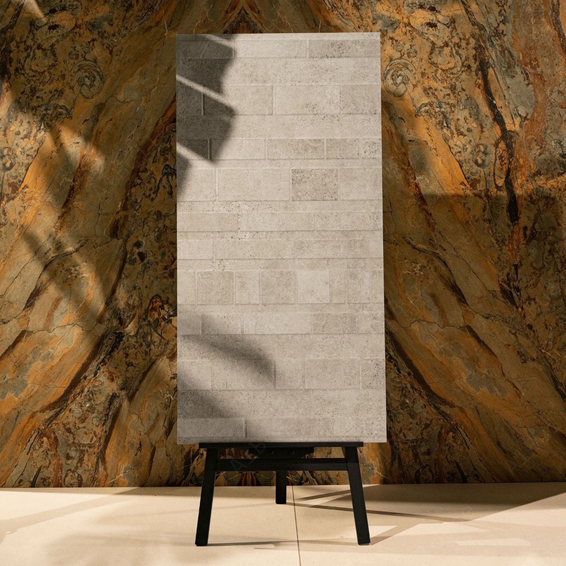 Brick Essence brick-look porcelain tile in 60x120cm size with rustic texture, durable 9mm thickness and low absorption for walls and floors.