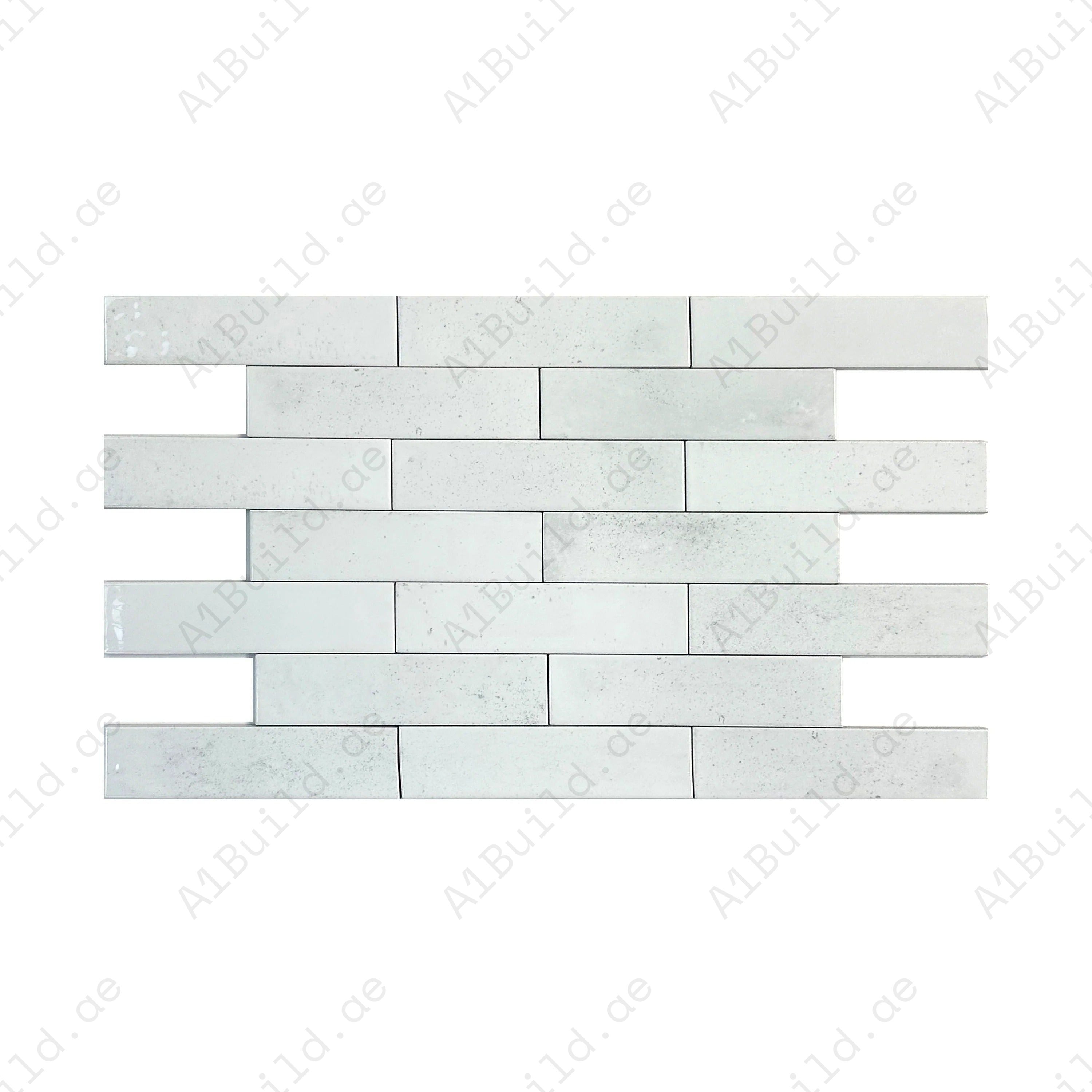 Bright White Glossy Porcelain Artisanal Tile offers durability, elegance, and easy maintenance. Perfect for walls, floors, and stylish modern interiors.