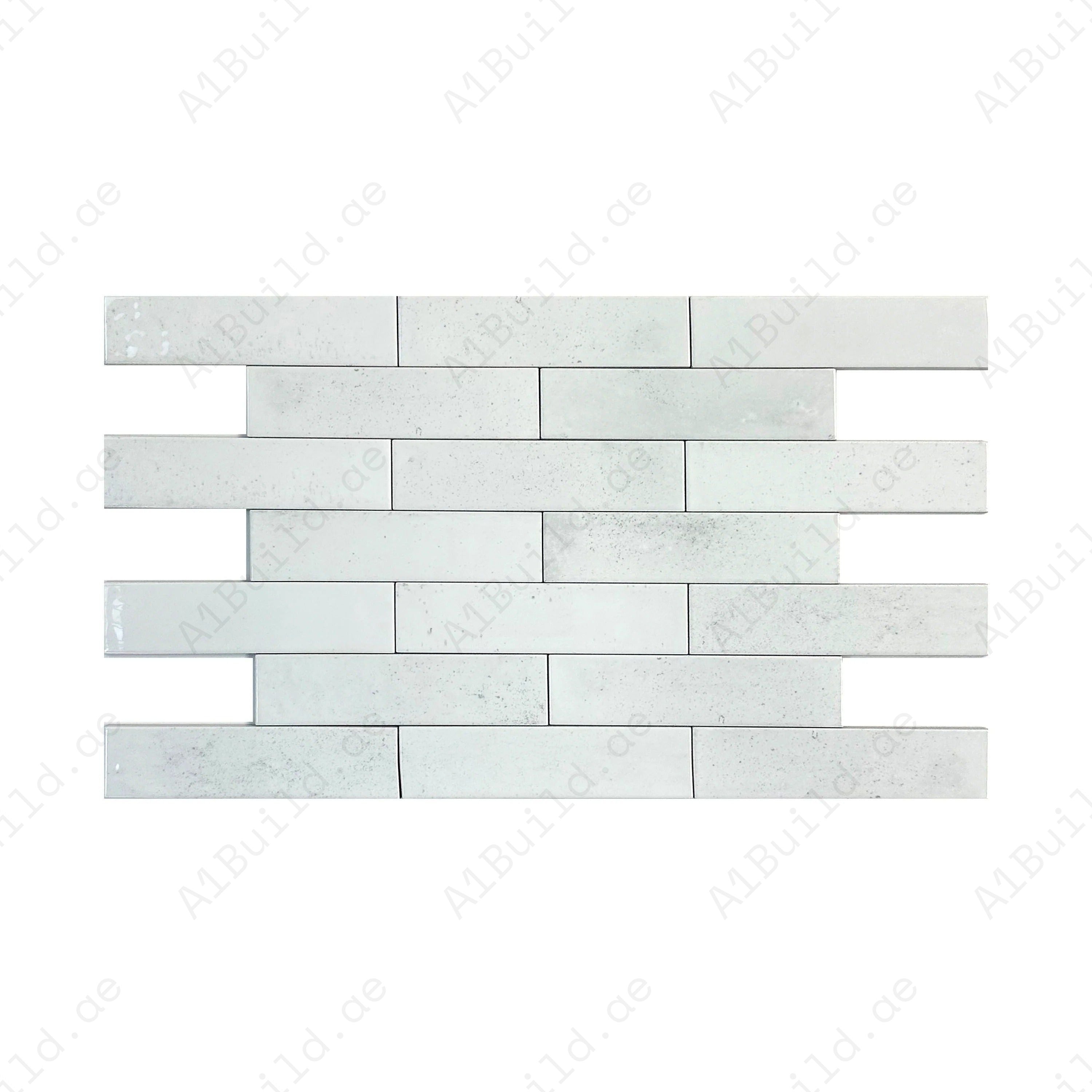 Bright White Glossy Porcelain Artisanal Tile offers durability, elegance, and easy maintenance. Perfect for walls, floors, and stylish modern interiors.