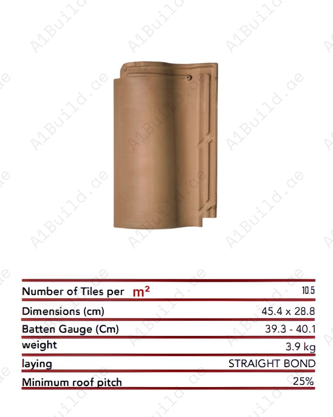 Brown matte ceramic roof tile 45.4×28.8cm — sleek design, strong protection, CE-certified, 50-year guarantee for modern architecture.