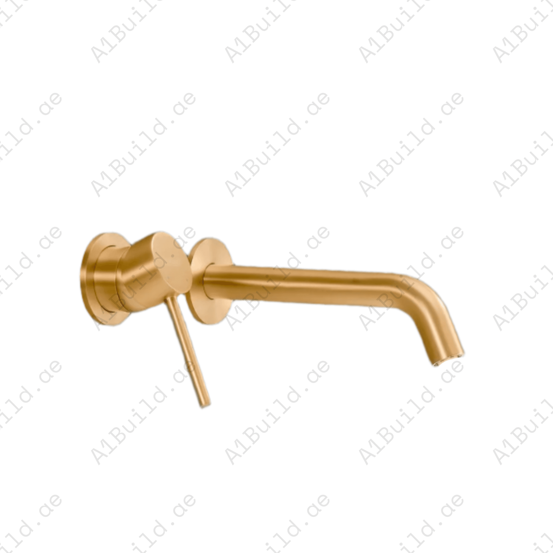 Brushed Gold Wall-Mounted Two-Hole Basin Mixer