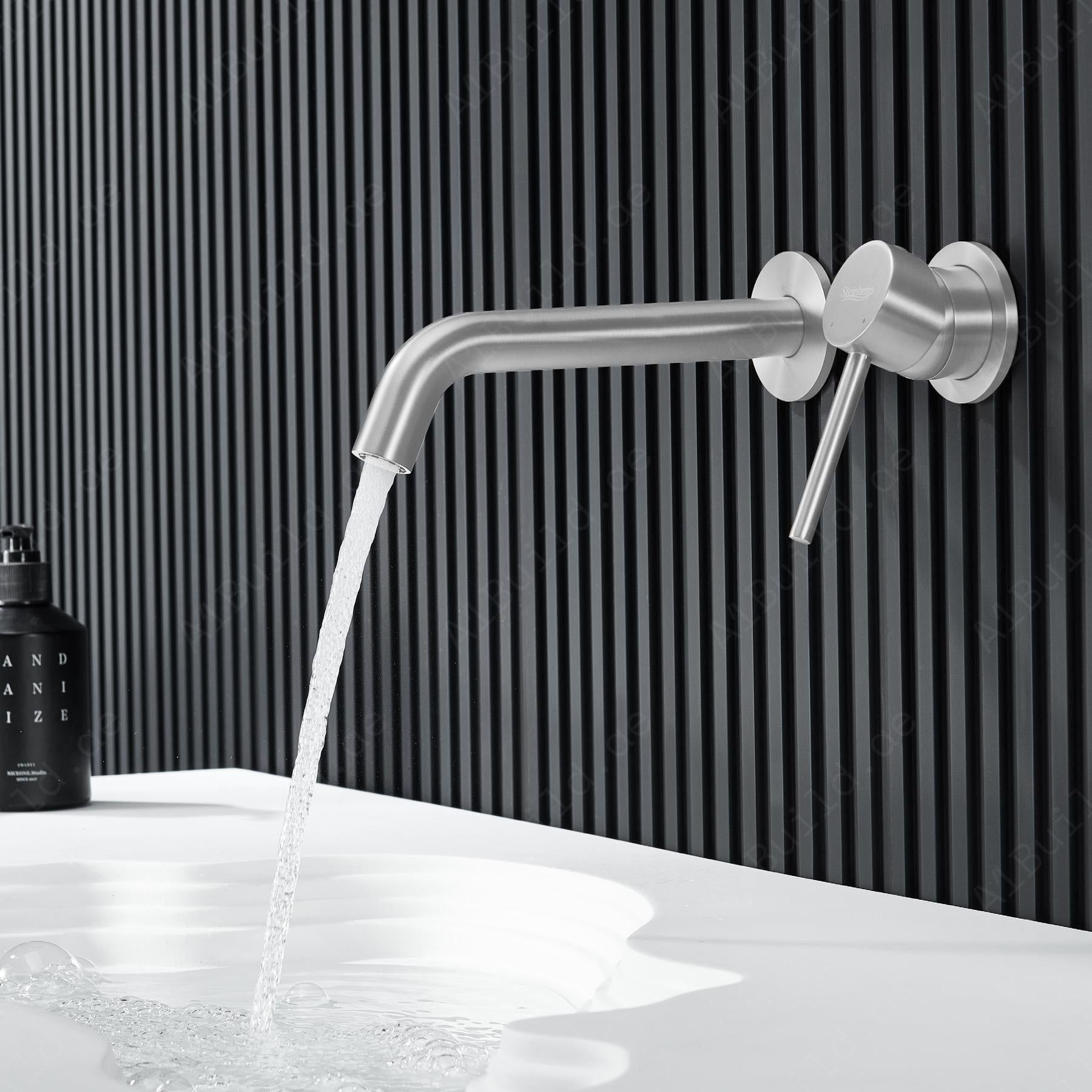 Brushed Nickel Single Lever Wall Mounted