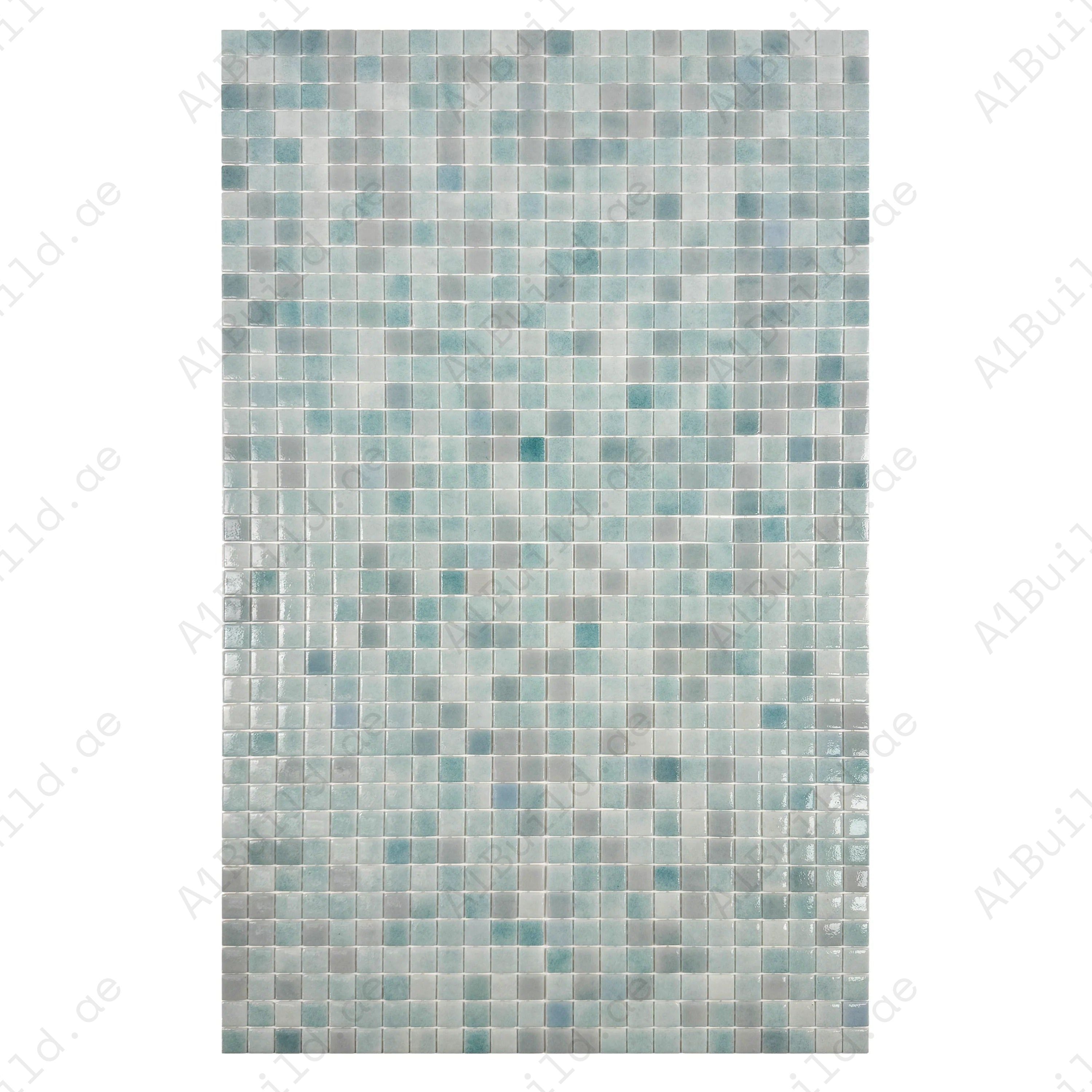 Buy Baby Blue Recycled Glass Mosaic Tiles – eco-friendly, durable, UV & slip-resistant. Perfect for swimming pools, spas, water features & decorative walls.
