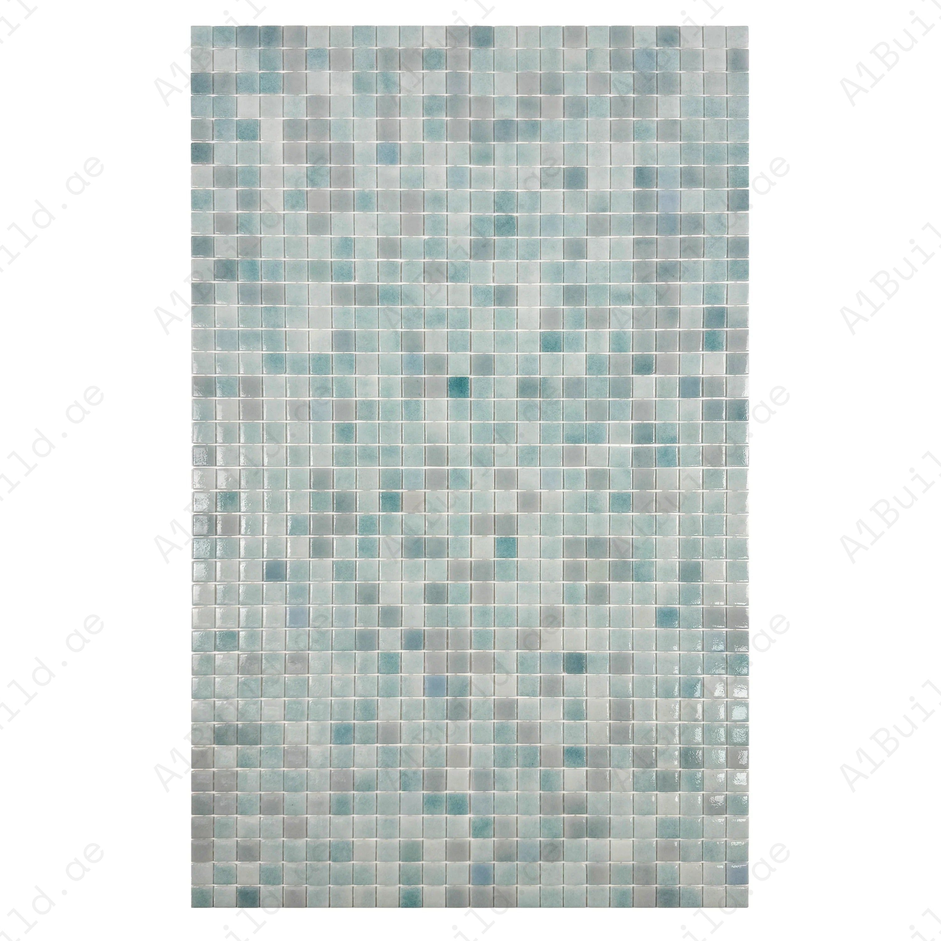 Buy Baby Blue Recycled Glass Mosaic Tiles – eco-friendly, durable, UV & slip-resistant. Perfect for swimming pools, spas, water features & decorative walls.