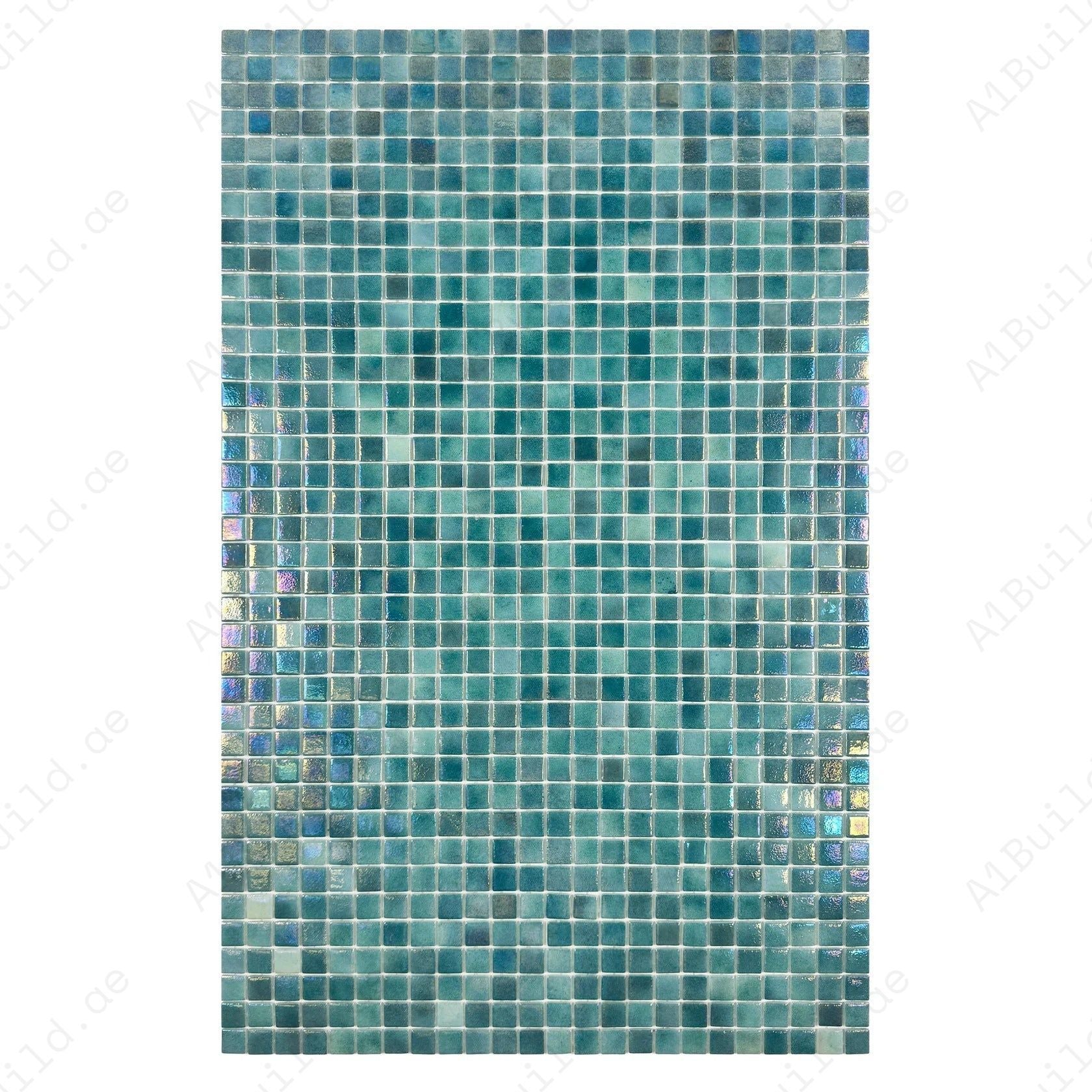 Buy Green Iridescent Recycled Glass Mosaic Tiles – eco-friendly, durable, UV & slip-resistant. Perfect for swimming pools, spas, water features & walls.