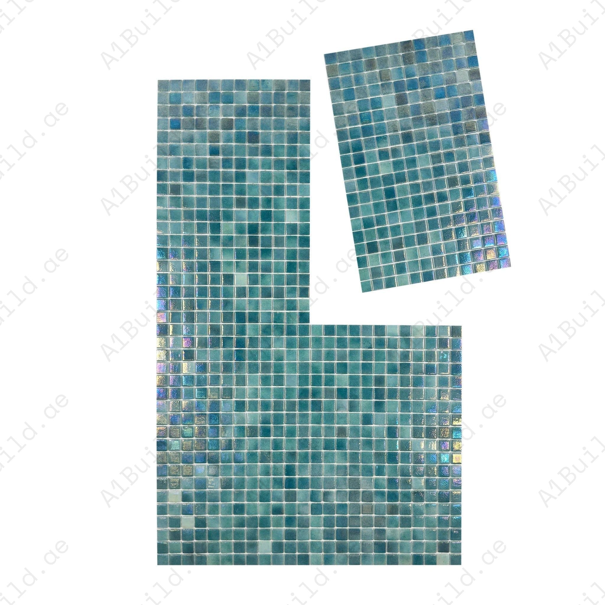 Buy Green Iridescent Recycled Glass Mosaic Tiles – eco-friendly, durable, UV & slip-resistant. Perfect for swimming pools, spas, water features & walls.