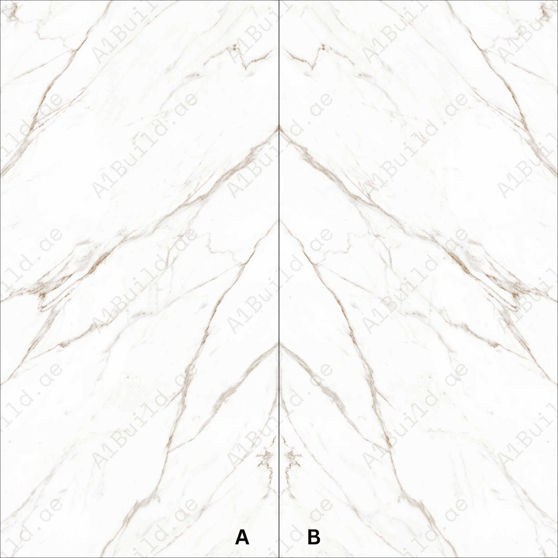 Calacatta Light (120X278cm High Gloss Book Match Porcelain Slabs)