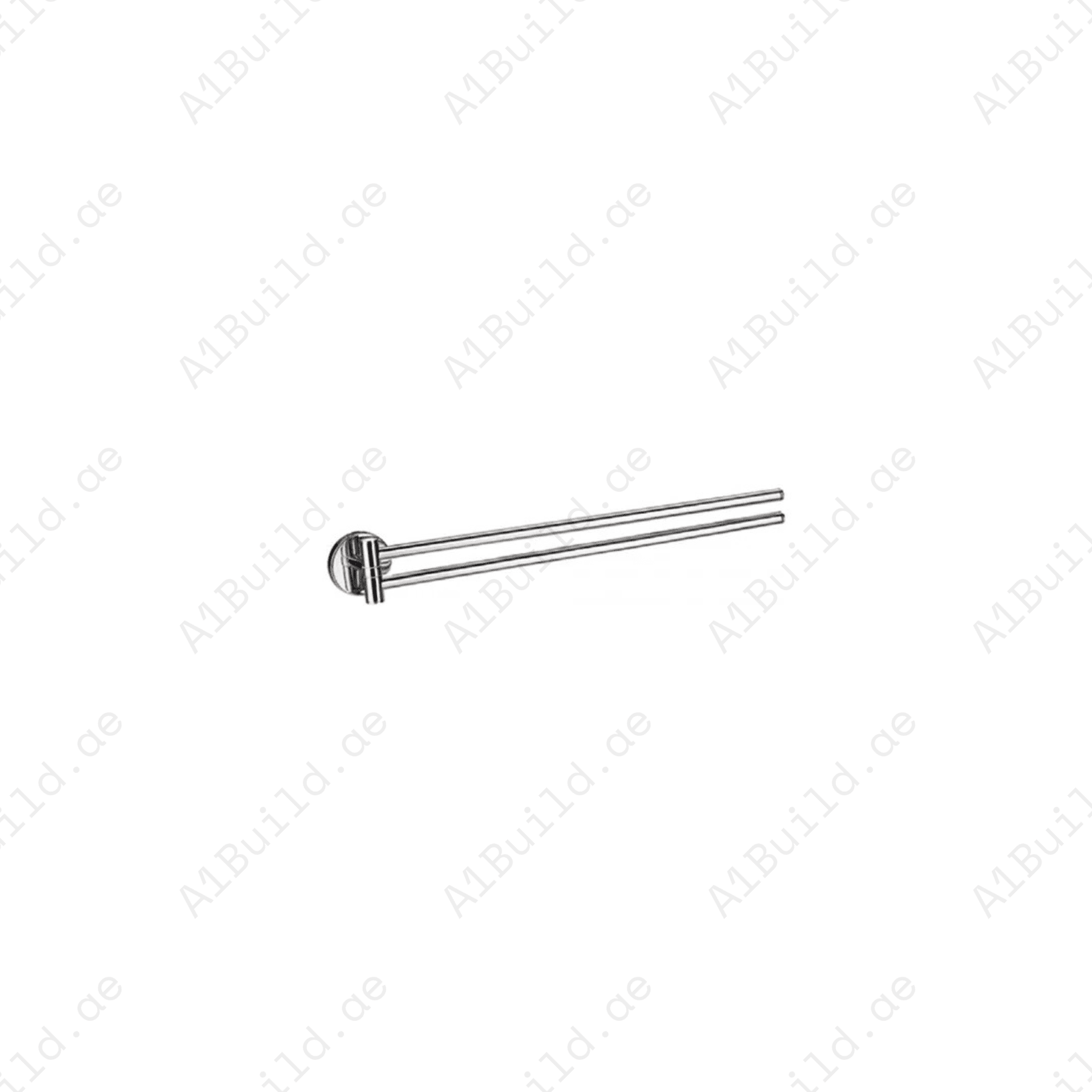 CALIBER Brass Adjustable Double Towel Bar in Chrome | Wall Fastening