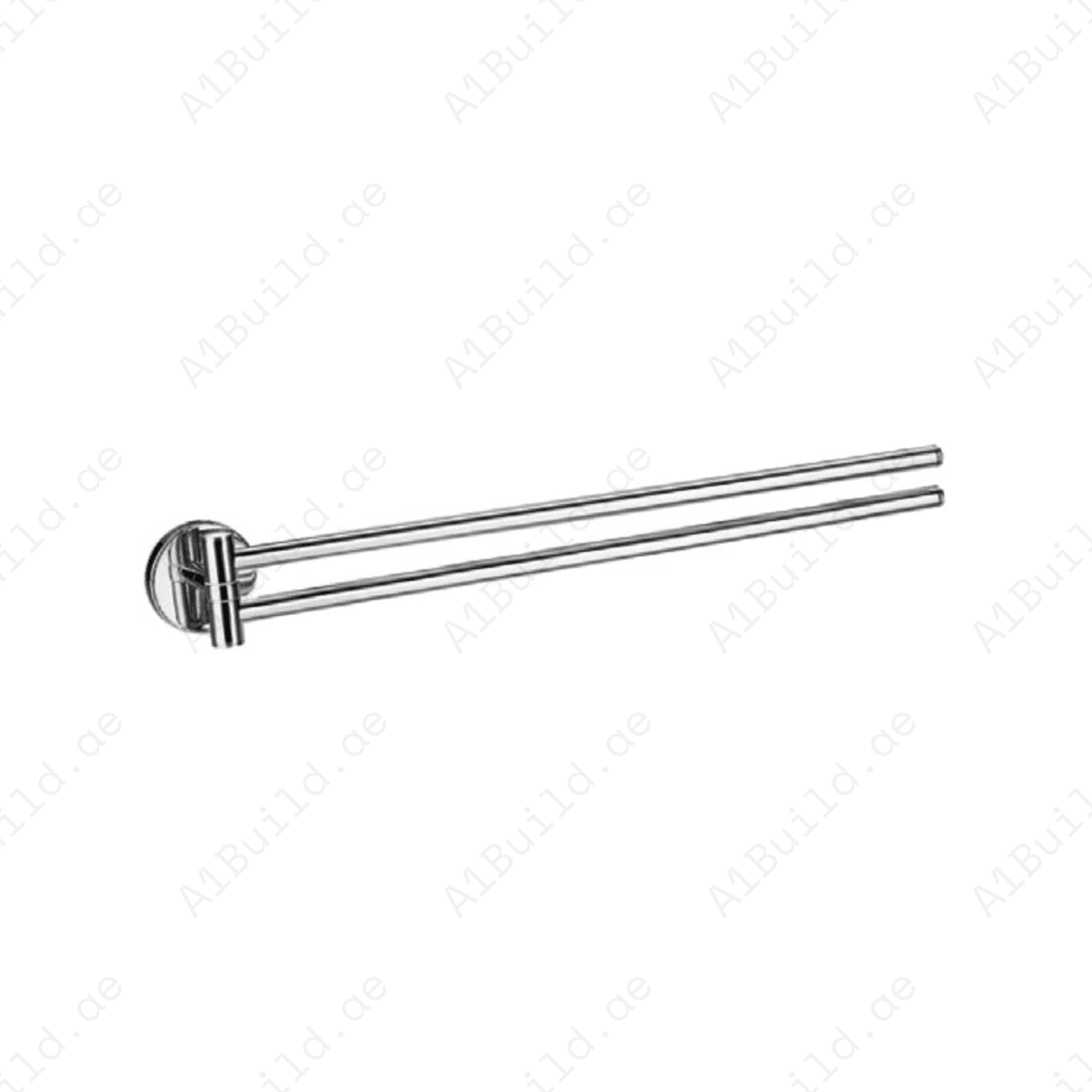 CALIBER Brass Adjustable Double Towel Bar in Chrome | Wall Fastening