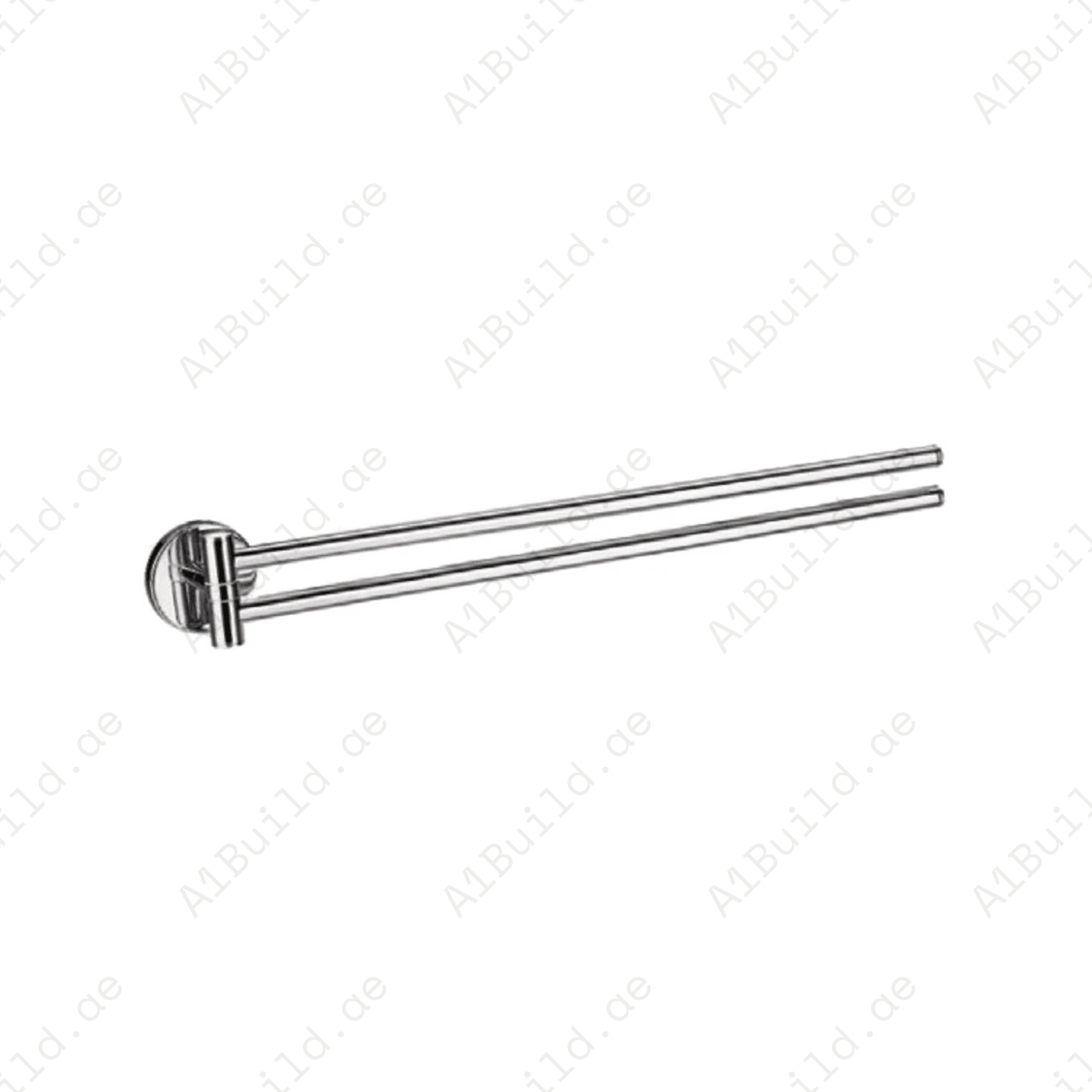 CALIBER Brass Adjustable Double Towel Bar in Chrome | Wall Fastening