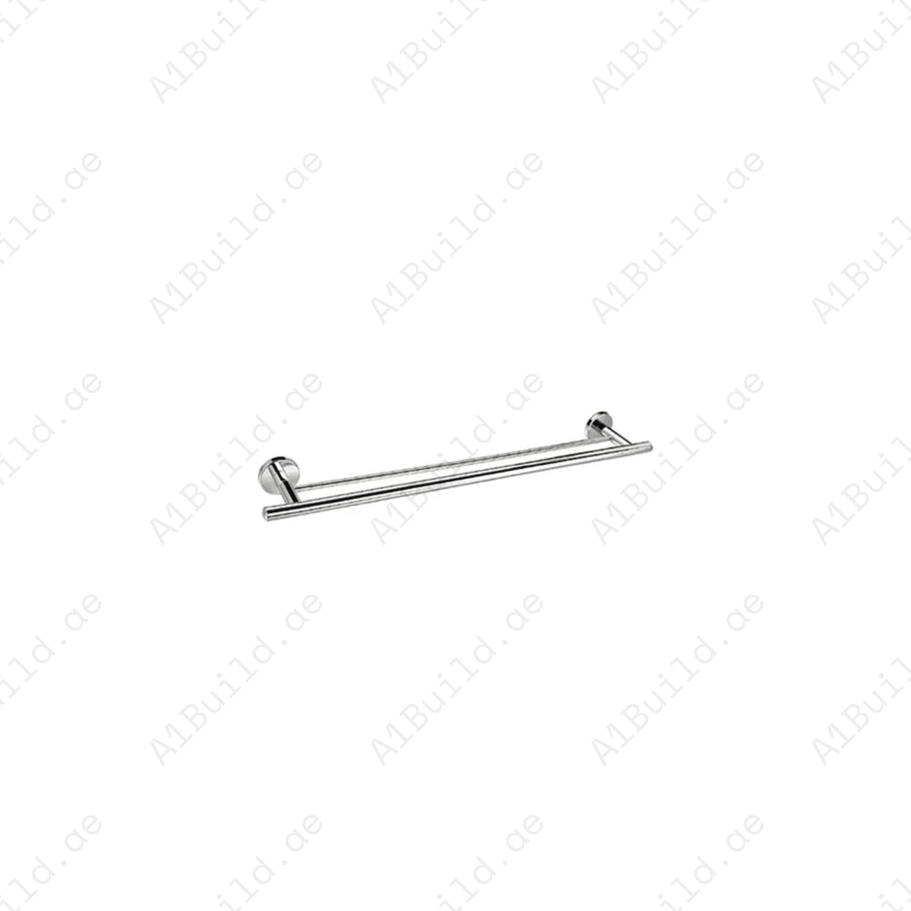 CALIBER Double Towel Bar in Chrome | Wall Fastening with Screws & Dowels