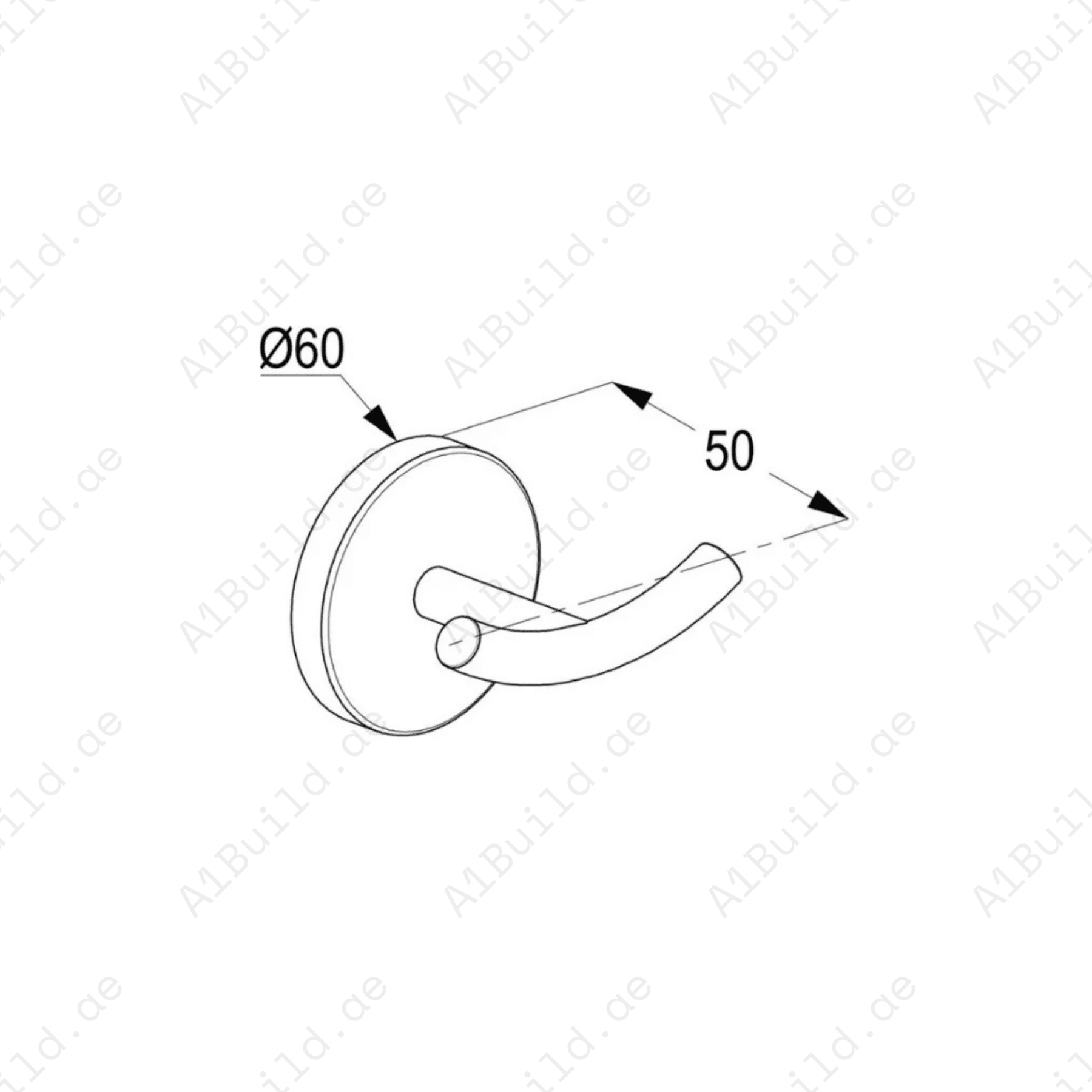 CALIBERRobeHook_ChromeWallFasteningwithScrewsandDowels