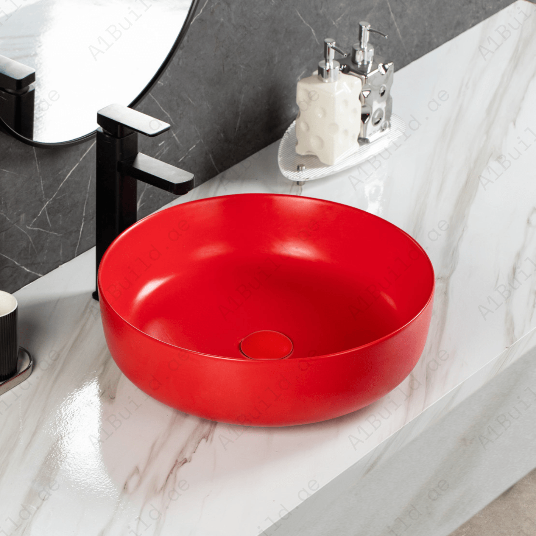 COUNTERTOP WASH BASIN W/O TAP HALE 450*450*140 MM MM, MATTE CLARET