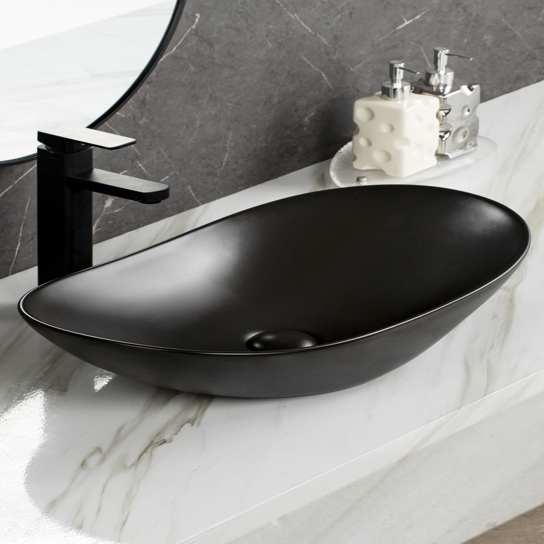 COUNTERTOP WASH BASIN W/O TAP HALE 500*390*145 MM, MATT BLACK