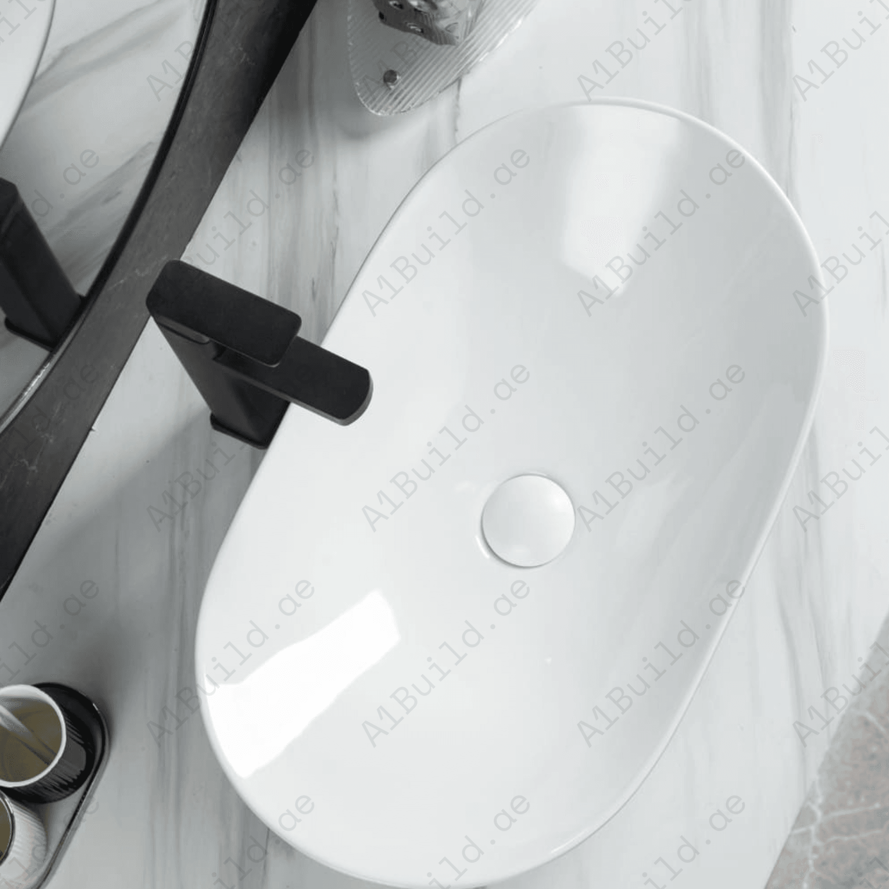COUNTERTOP WASH BASIN W/O TAP HALE 630*360*150 MM, WHITE COLOR.