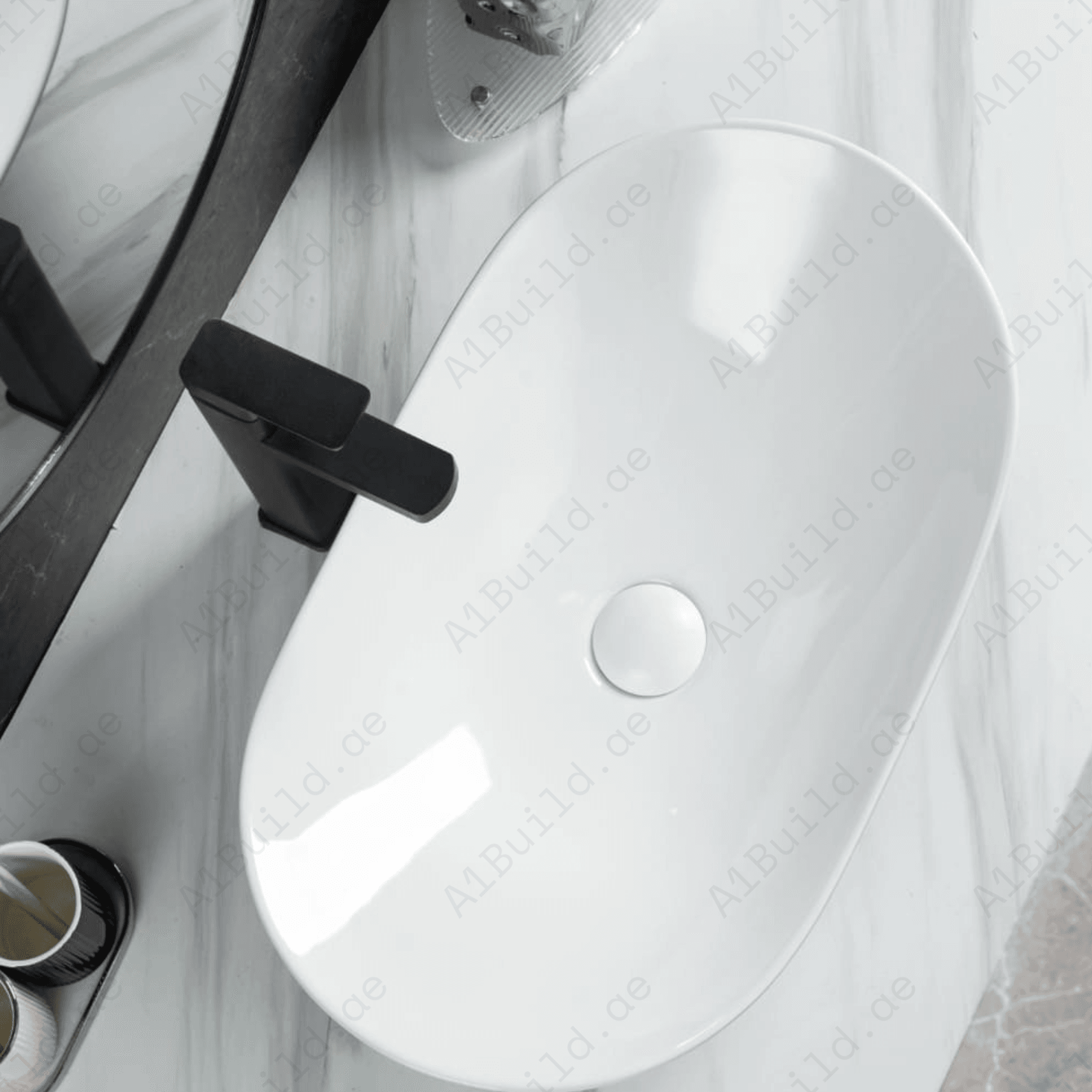 COUNTERTOP WASH BASIN W/O TAP HALE 630*360*150 MM, WHITE COLOR.