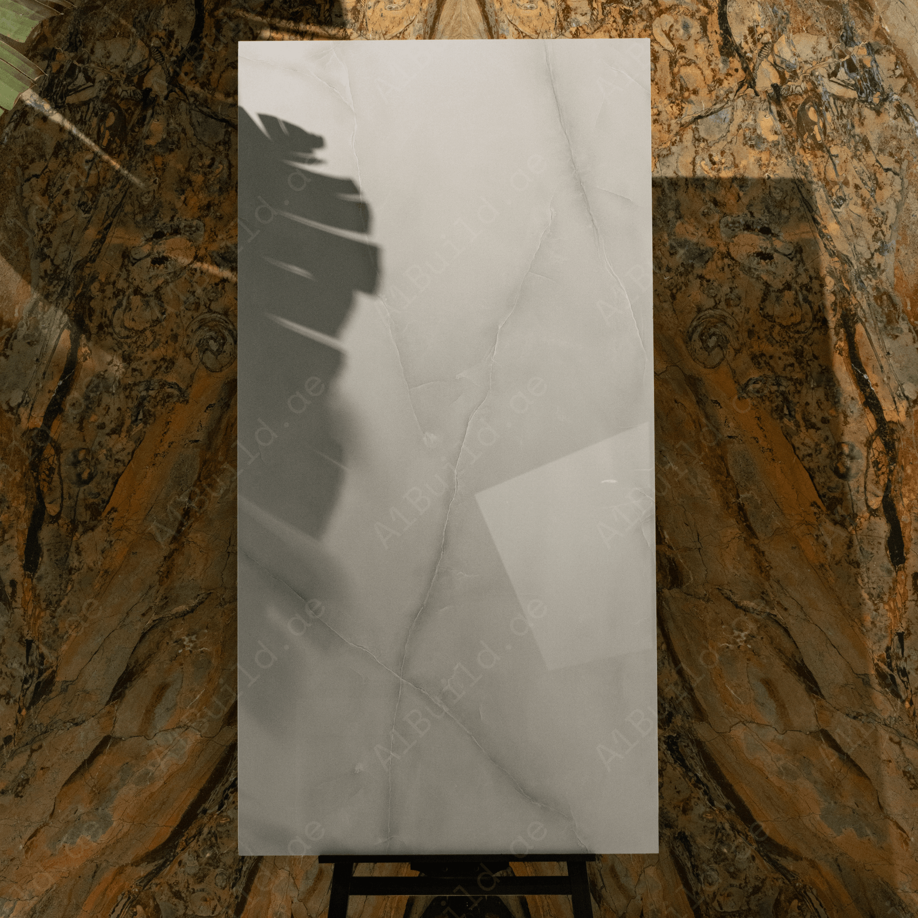CRSM 128 tiles (80x160cm, 9mm) have a polished finish and offer a sophisticated, modern design. Suitable for both floors and walls, these tiles are perfect for enhancing large indoor spaces with a sleek and elegant touch.