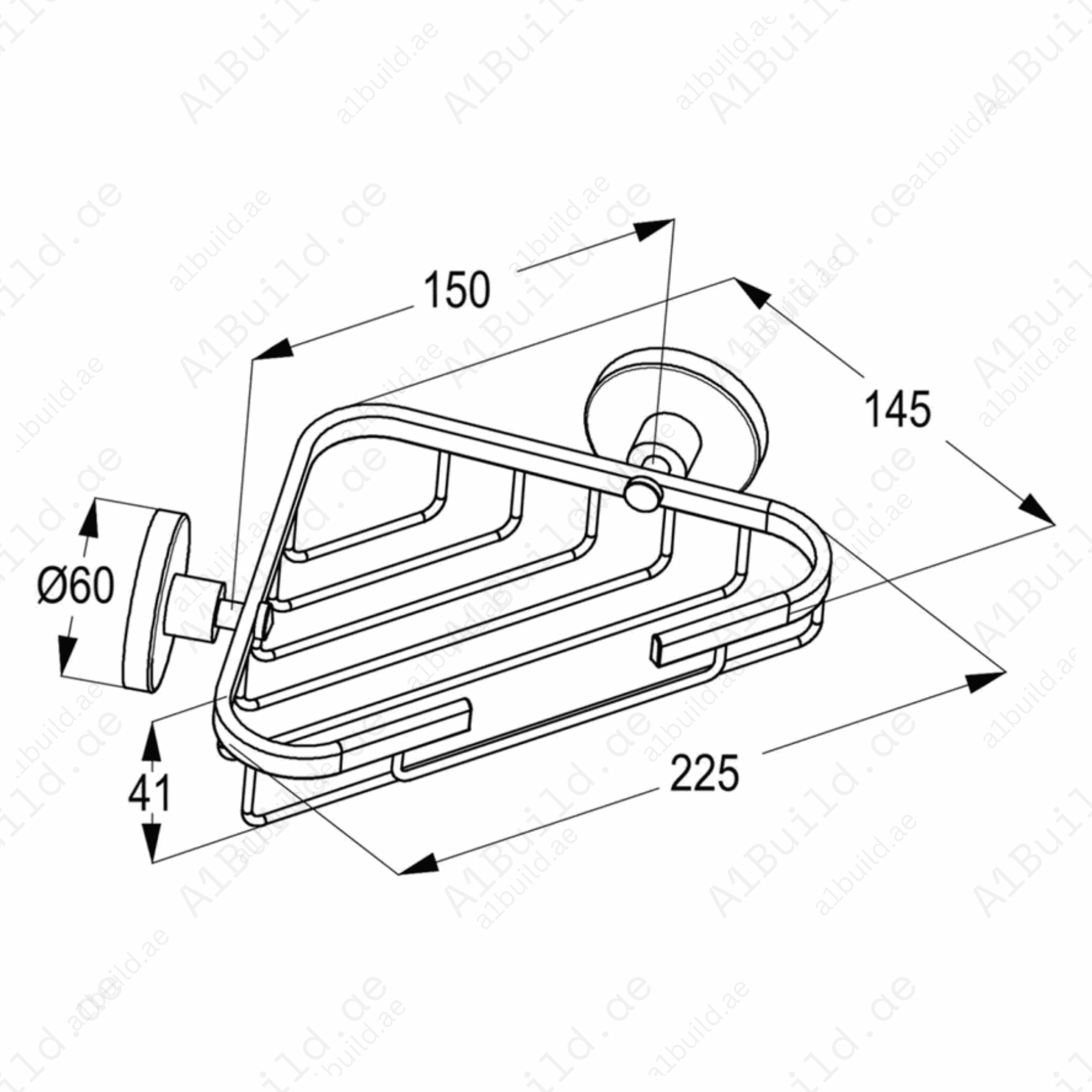 CaliberSoapBasketCornerChromeFinishwithWallFasteningScrews_3
