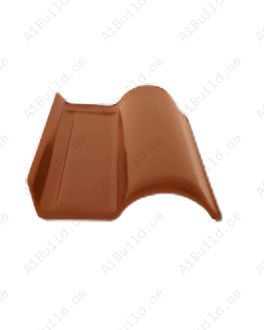 Caramel curved ceramic roof tile 42×27 cm, 2.8kg, 12/m². Warm tone, glossy finish, weather-resistant long-life roofing.
