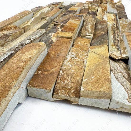 Celestial Terra Nude Beige & French Beige Slate Wall Cladding offers a natural surface finish, durability, and elegance, perfect for interior and exterior designs.