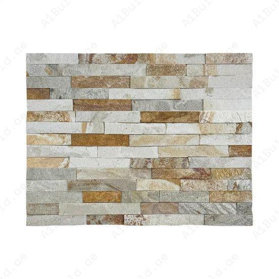 Celestial Terra Stardust White & Beige Quartz Wall Cladding 150x600 mm. Durable slate stone design, perfect for walls, fireplaces, and elegant facades.
