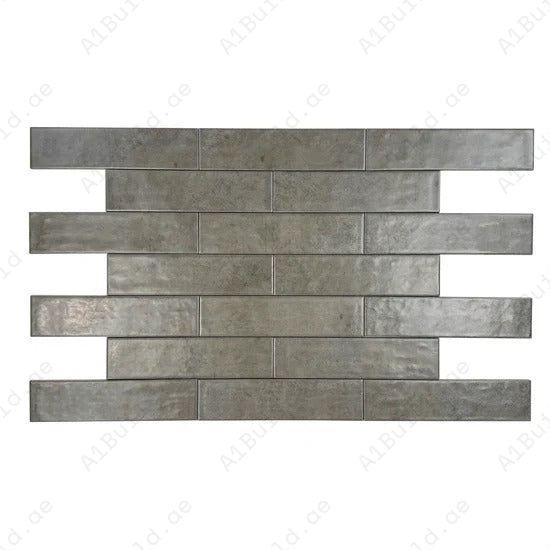 Cement Grey Semimatte Porcelain Artisanal Tile 75x300 mm. Durable, water-resistant, and modern design for walls, floors, bathrooms, and kitchen backsplashes.