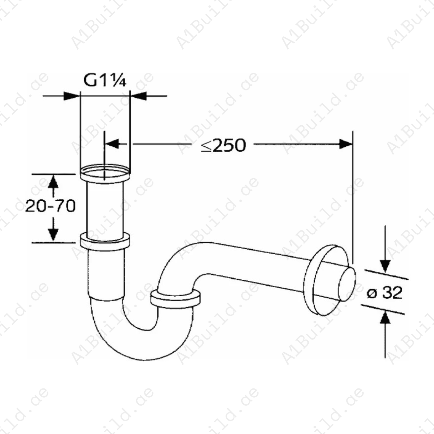 ChromeP-TrapG11_4Inchx32mmwithAdjustableDrainandWallFlange_3
