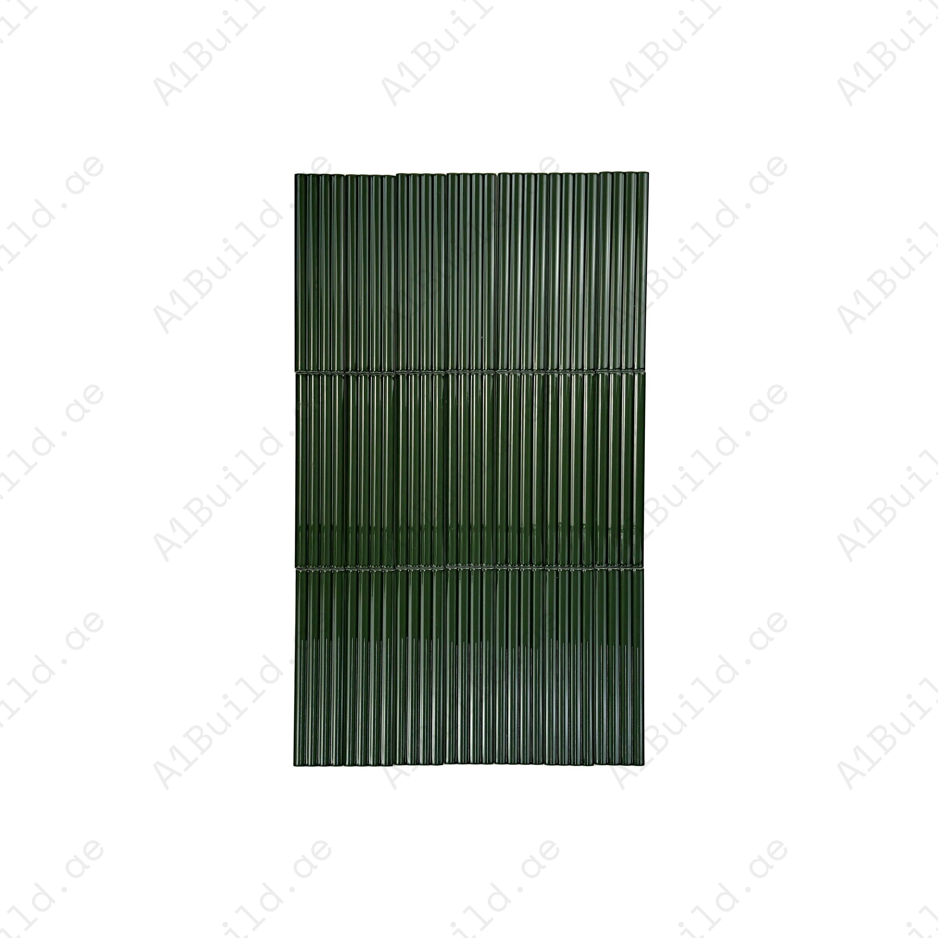 Classic Hues Deep Green Glossy Ceramic Tiles durable, waterproof, and stylish. Perfect for bathroom, kitchen backsplash, swimming pool, and outdoor designs.