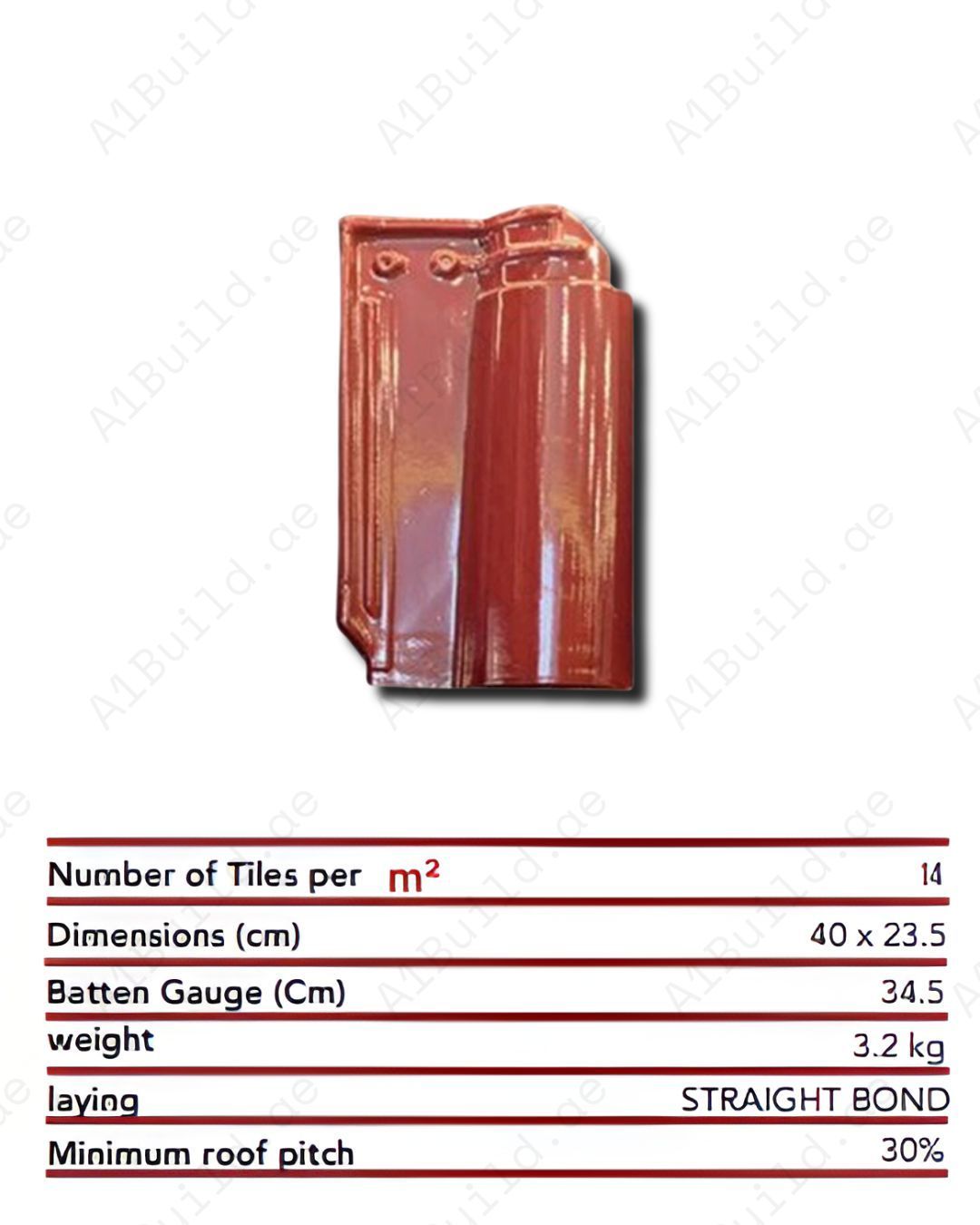 Classic Red Terracotta Glazed Roof Tile
