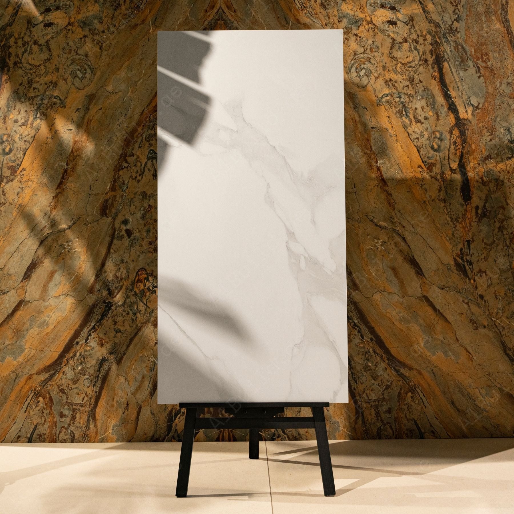 Cloud White porcelain tile in 60x120cm size with soft marble effect, clean white tones and durable 9mm thickness for walls and floors.