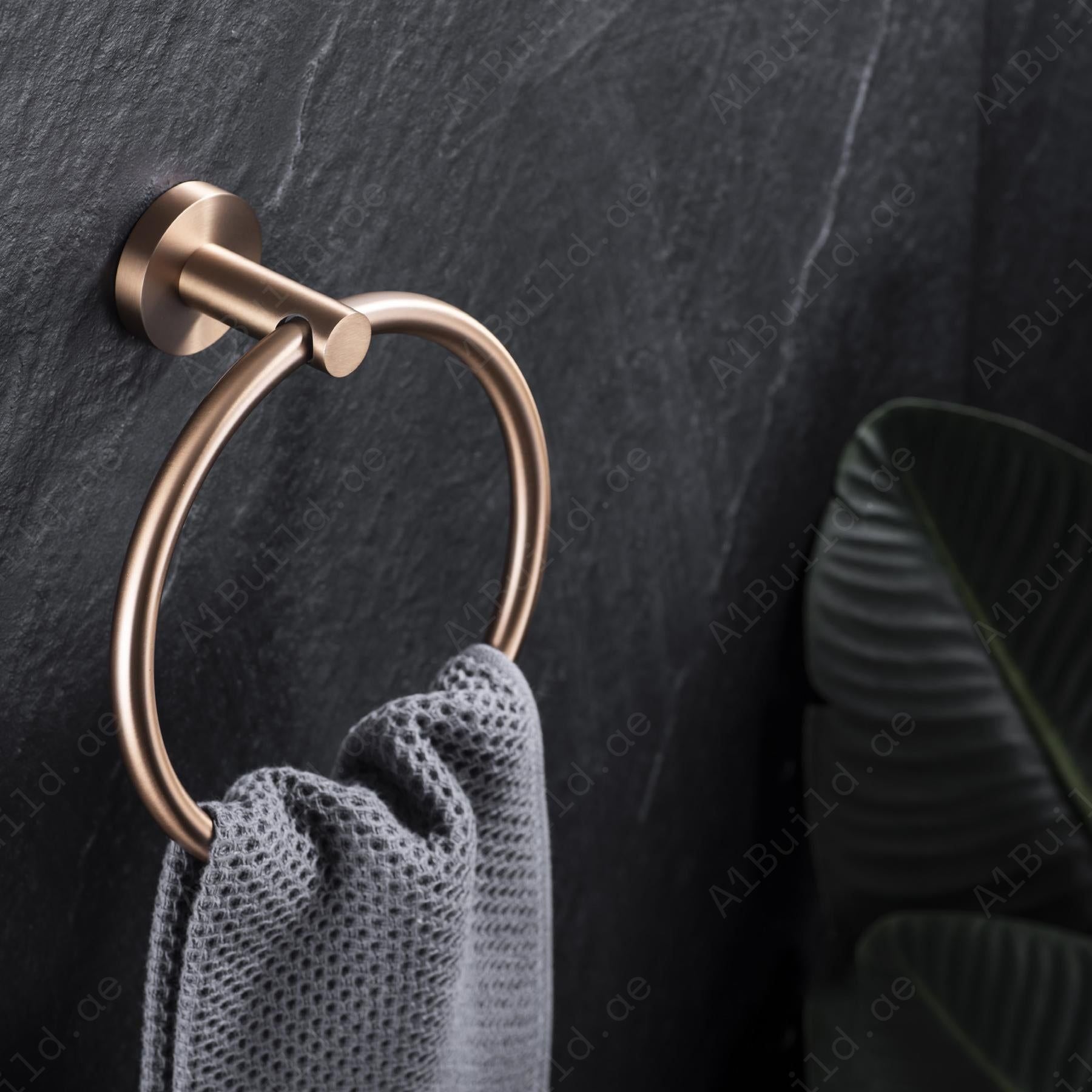 Coffee Gold Stainless Steel 4-Piece Bathroom Accessories Set2