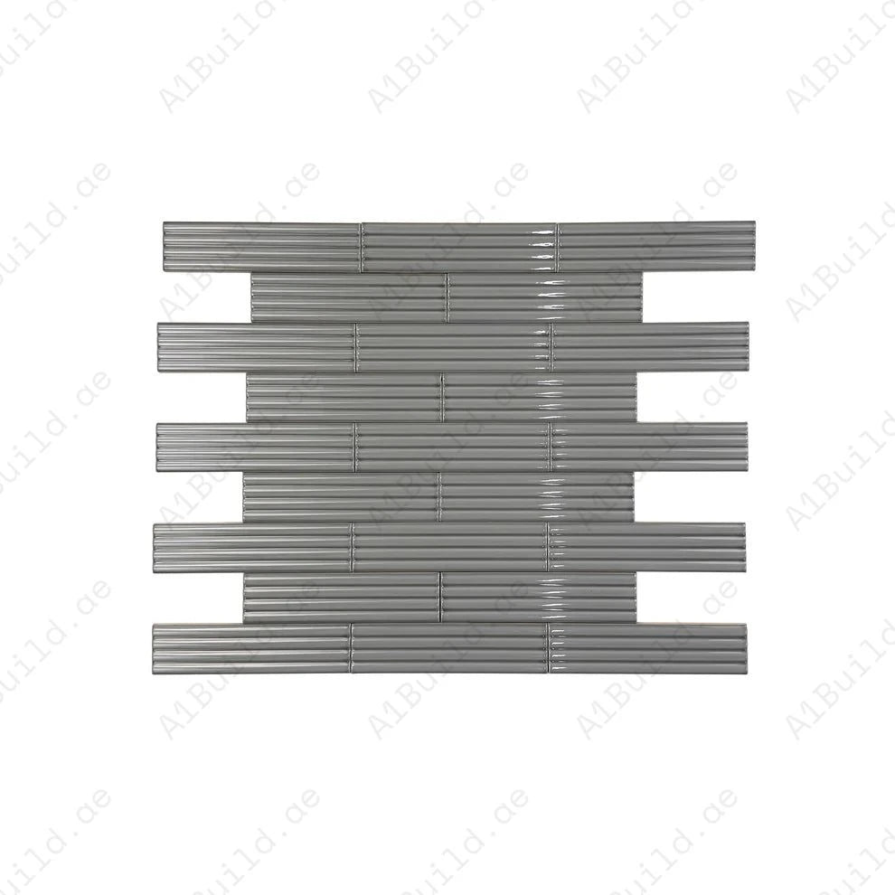 Cool Grey Glossy Ceramic Artisanal Tile. Elegant, durable, waterproof, and glossy ceramic tiles perfect for walls, floors, kitchens, bathrooms, and pools.