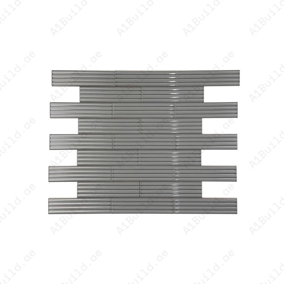 Cool Grey Glossy Ceramic Artisanal Tile. Elegant, durable, waterproof, and glossy ceramic tiles perfect for walls, floors, kitchens, bathrooms, and pools.