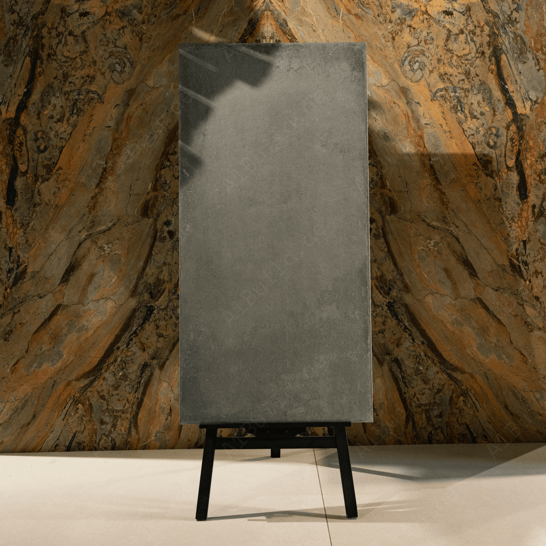 Cottage Nero Edge porcelain tile 60x120cm 9mm thickness, black stone look design, durable porcelain tile for modern floors and walls.