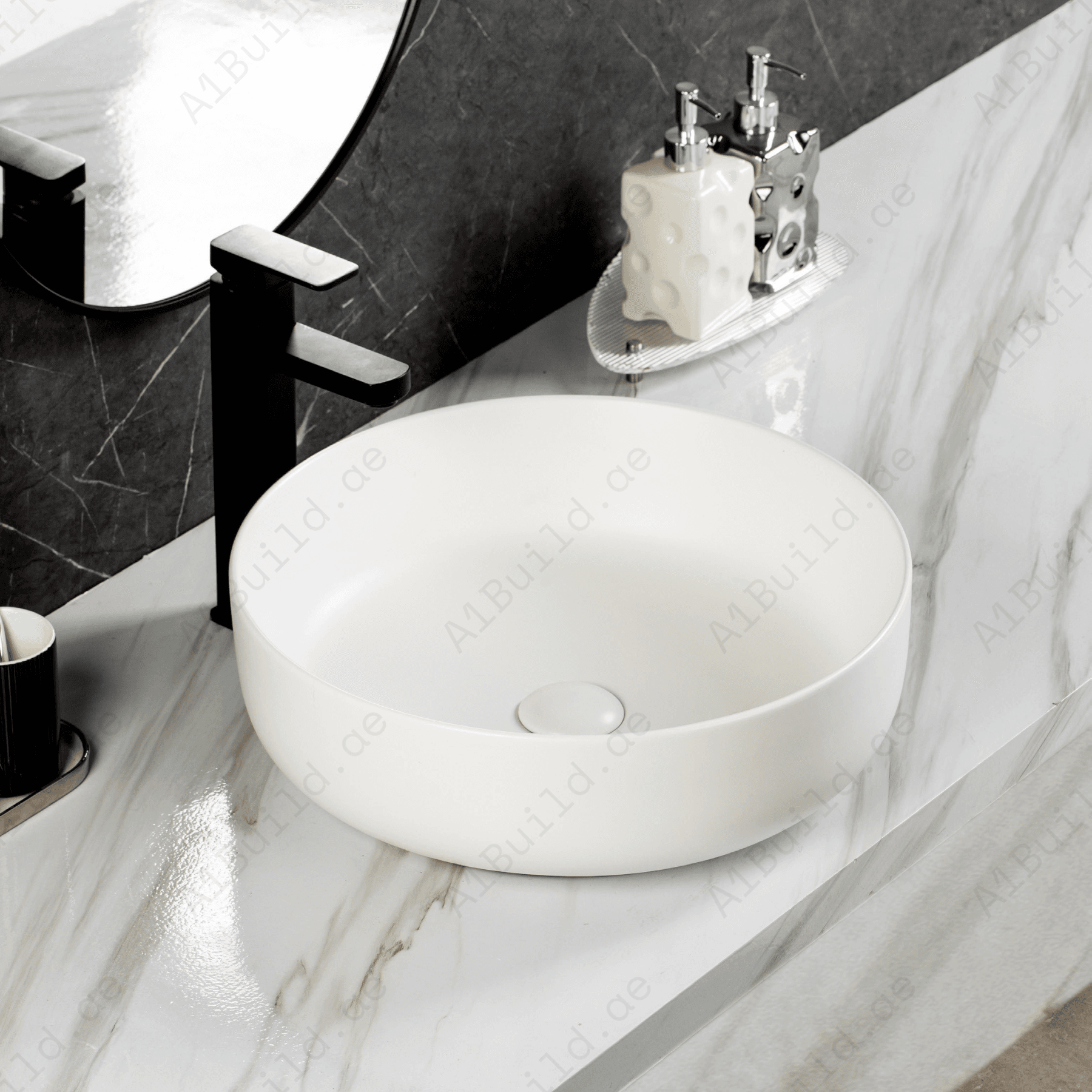 COUNTERTOP WASH BASIN W/O TAP HALE 450*450*140 MM MM, MATTE WHITE