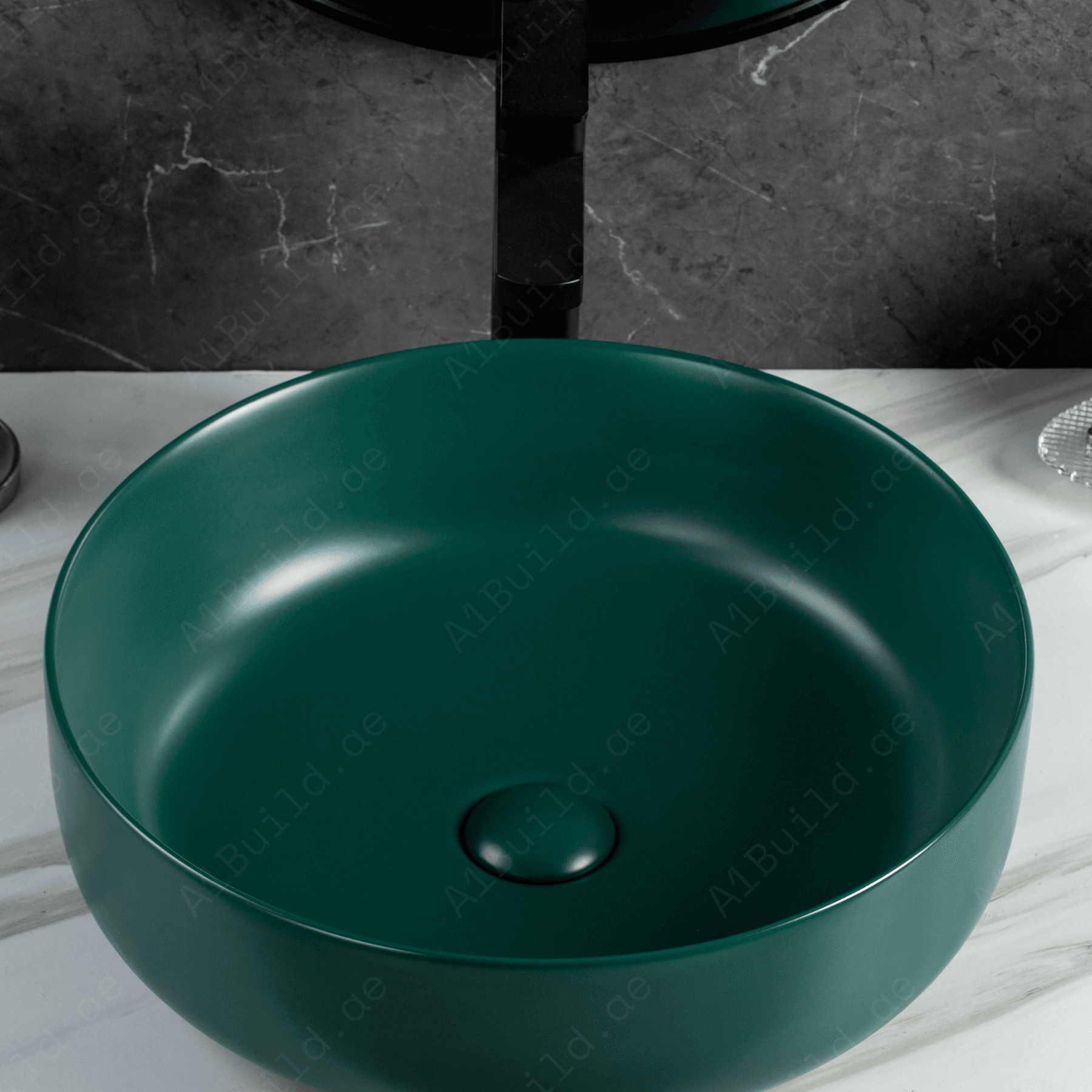 COUNTERTOP WASH BASIN W/O TAP HALE 450*450*140 MM MM, MATTE GREEN