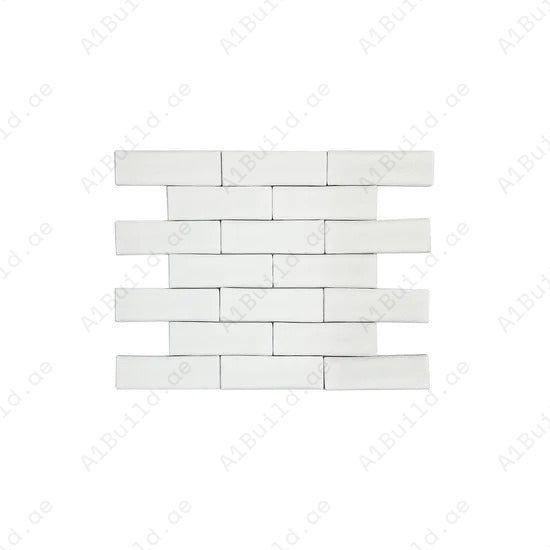 Cream White Glossy Crackle Porcelain Artisanal Tile 65x200 mm. Elegant, glossy, durable tiles for walls, floors, kitchens, bathrooms, and stylish interiors.