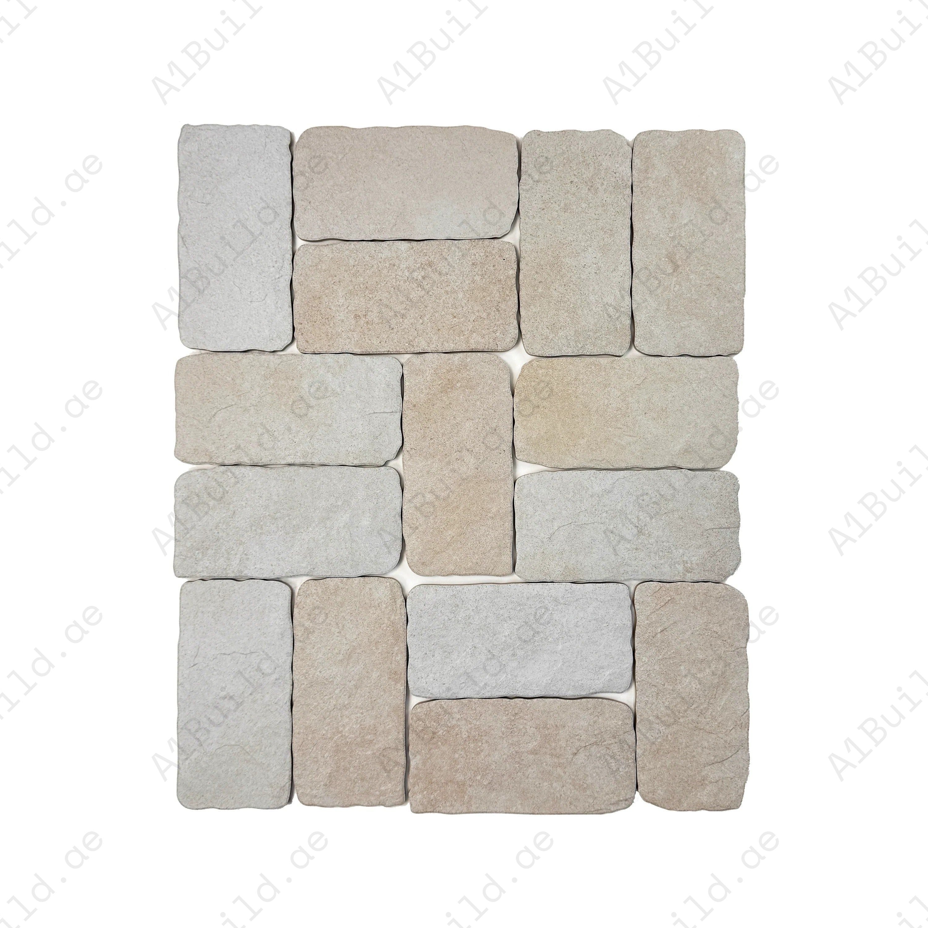 Creamy White Matte Porcelain Artisanal Tile 113x226 mm. Elegant, durable, waterproof porcelain tiles perfect for walls, floors, kitchens, bathrooms, and pools.