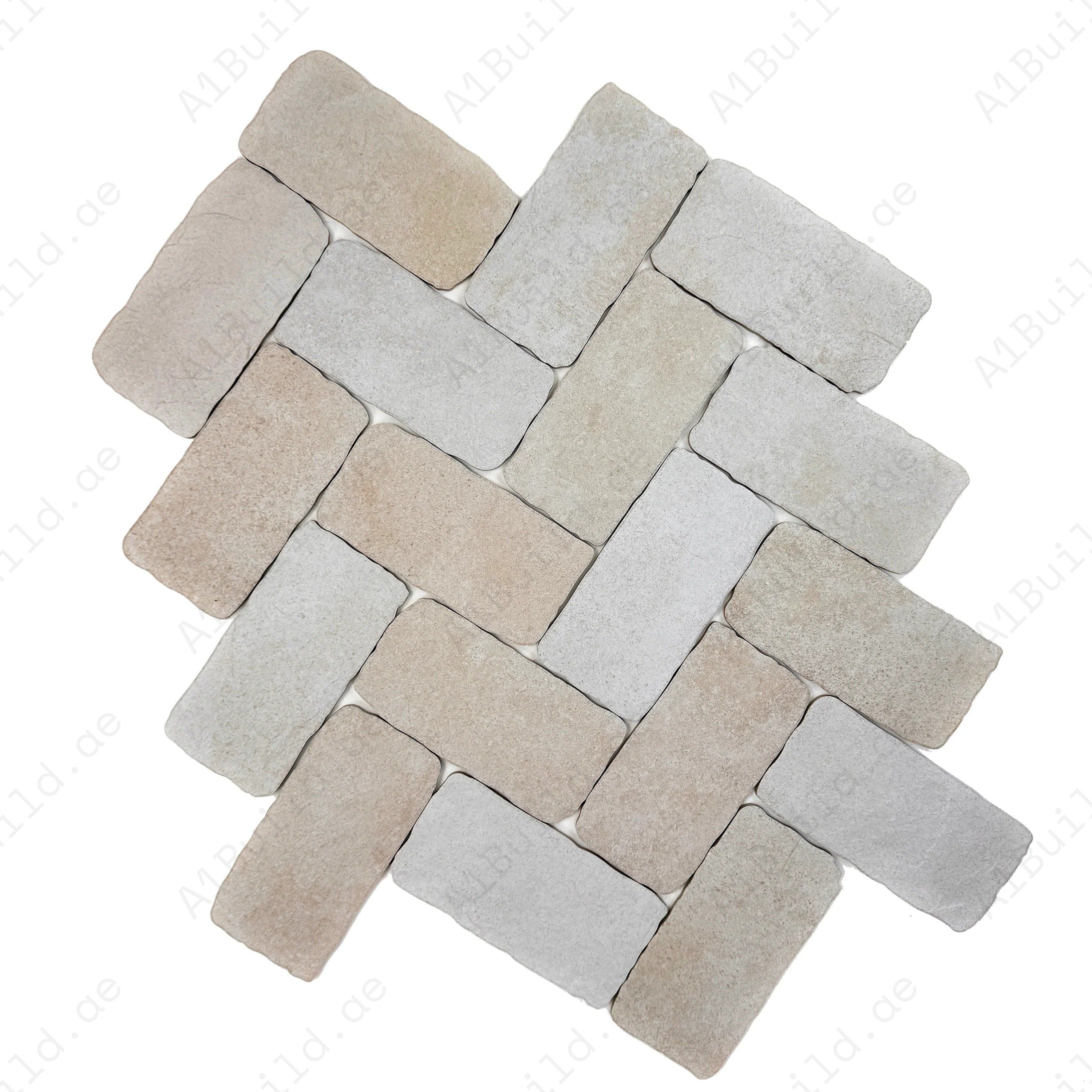 Creamy White Matte Porcelain Artisanal Tile 113x226 mm. Elegant, durable, waterproof porcelain tiles perfect for walls, floors, kitchens, bathrooms, and pools.