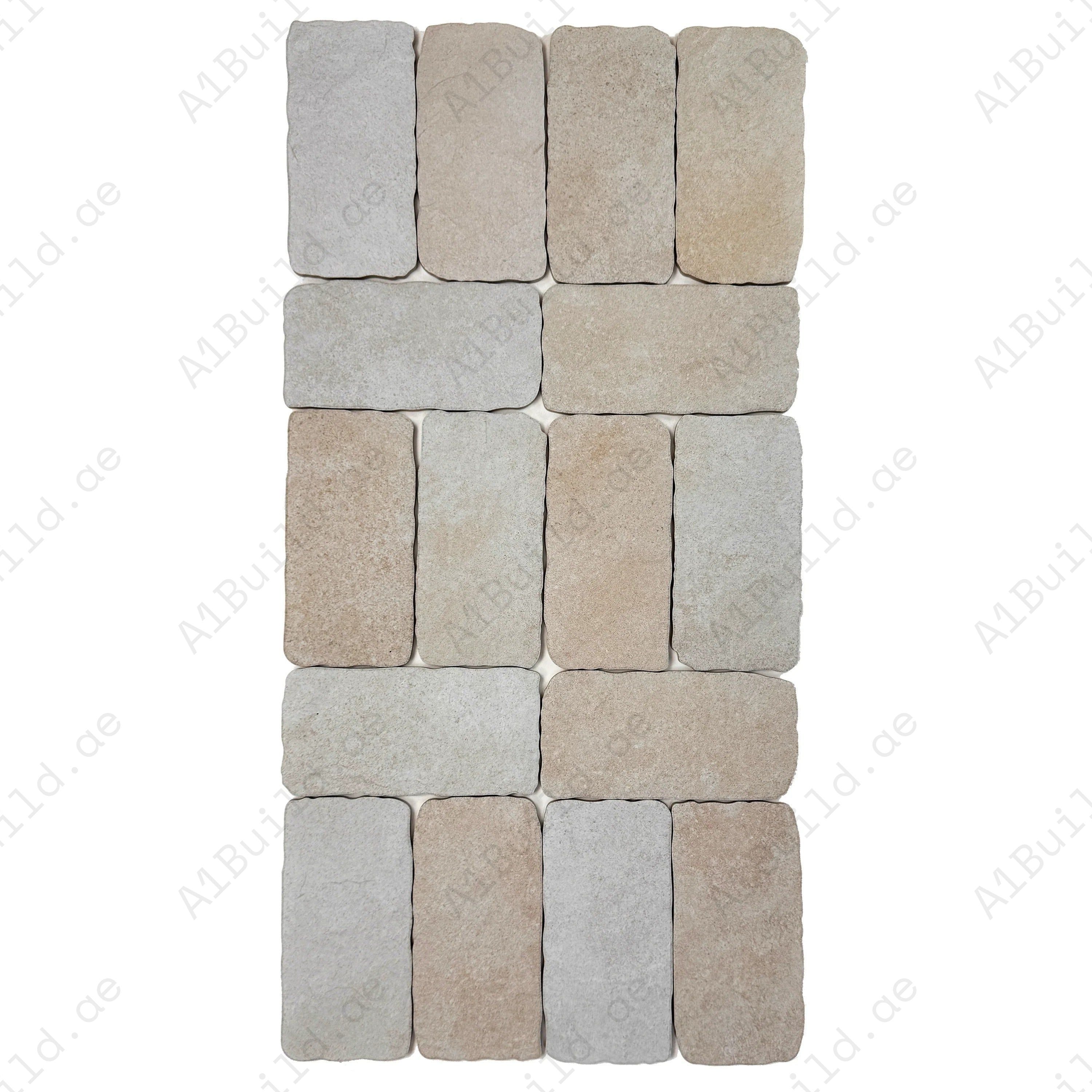 Creamy White Matte Porcelain Artisanal Tile 113x226 mm. Elegant, durable, waterproof porcelain tiles perfect for walls, floors, kitchens, bathrooms, and pools.