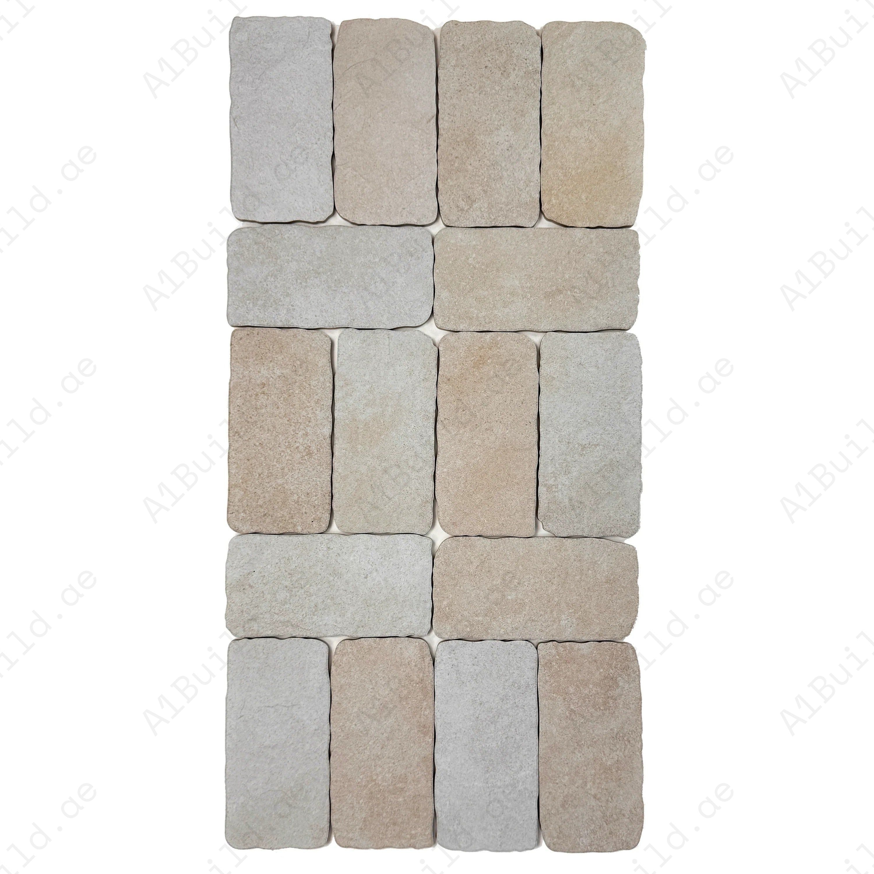 Creamy White Matte Porcelain Artisanal Tile 113x226 mm. Elegant, durable, waterproof porcelain tiles perfect for walls, floors, kitchens, bathrooms, and pools.