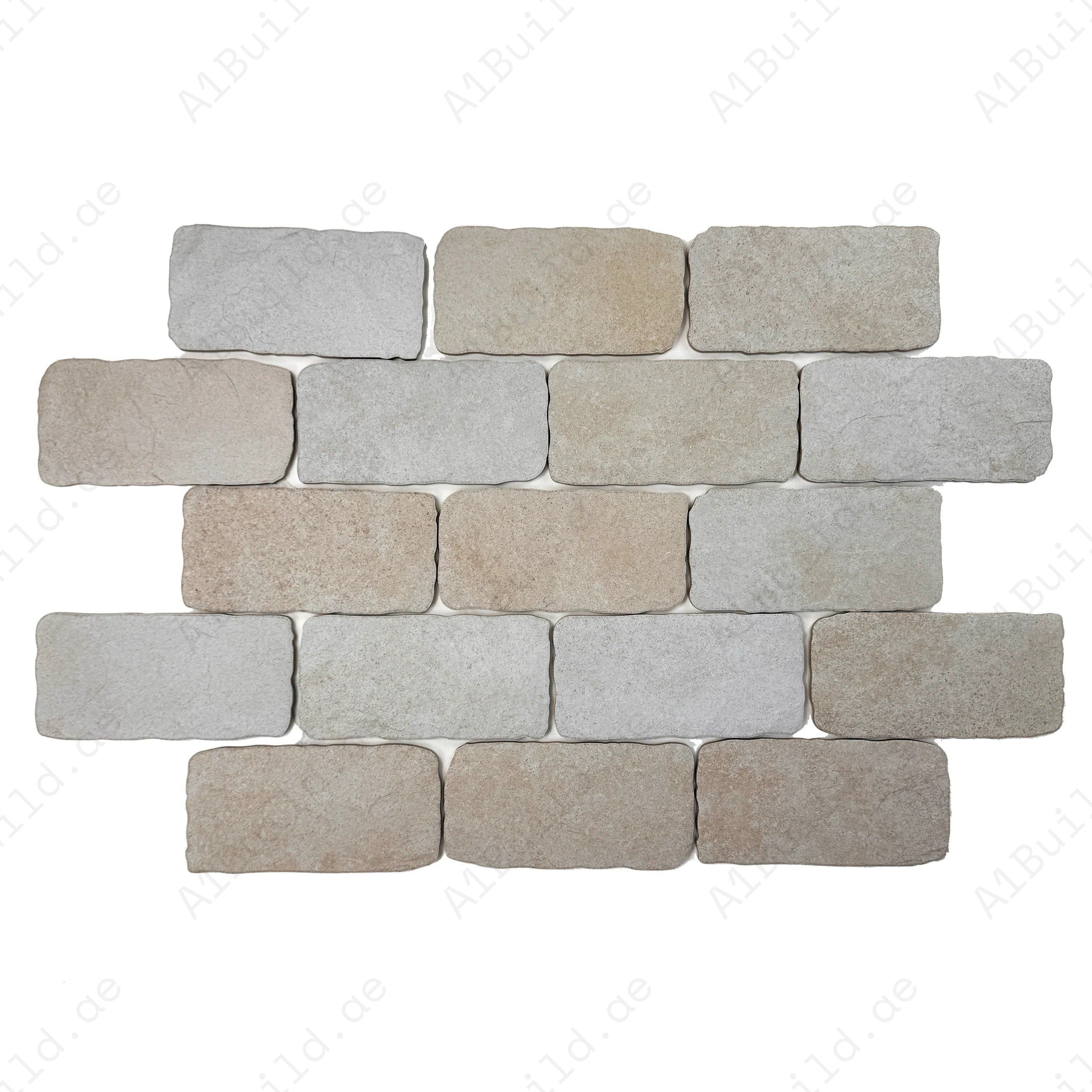 Creamy White Matte Porcelain Artisanal Tile 113x226 mm. Elegant, durable, waterproof porcelain tiles perfect for walls, floors, kitchens, bathrooms, and pools.