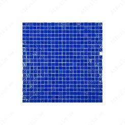 Crystal Cascade Klein Blue Iridescent Glass Mosaic 25x25 mm. Durable, UV-resistant, non-toxic tiles ideal for swimming pools, spas, water walls, and interiors.