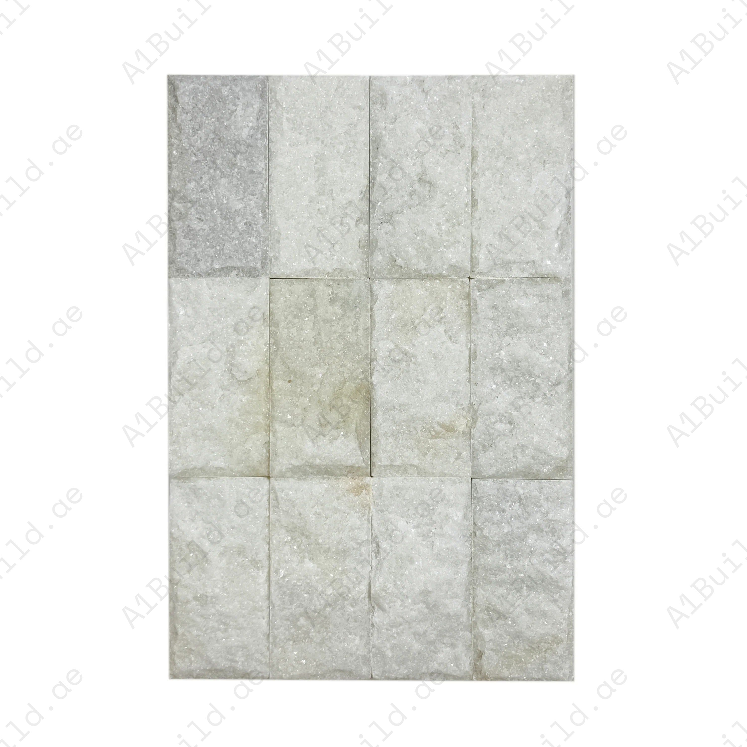 Crystal White Mushroom marble wall cladding in premium slate stone with soft white and grey tones, perfect for walls, feature areas, and elegant interiors.