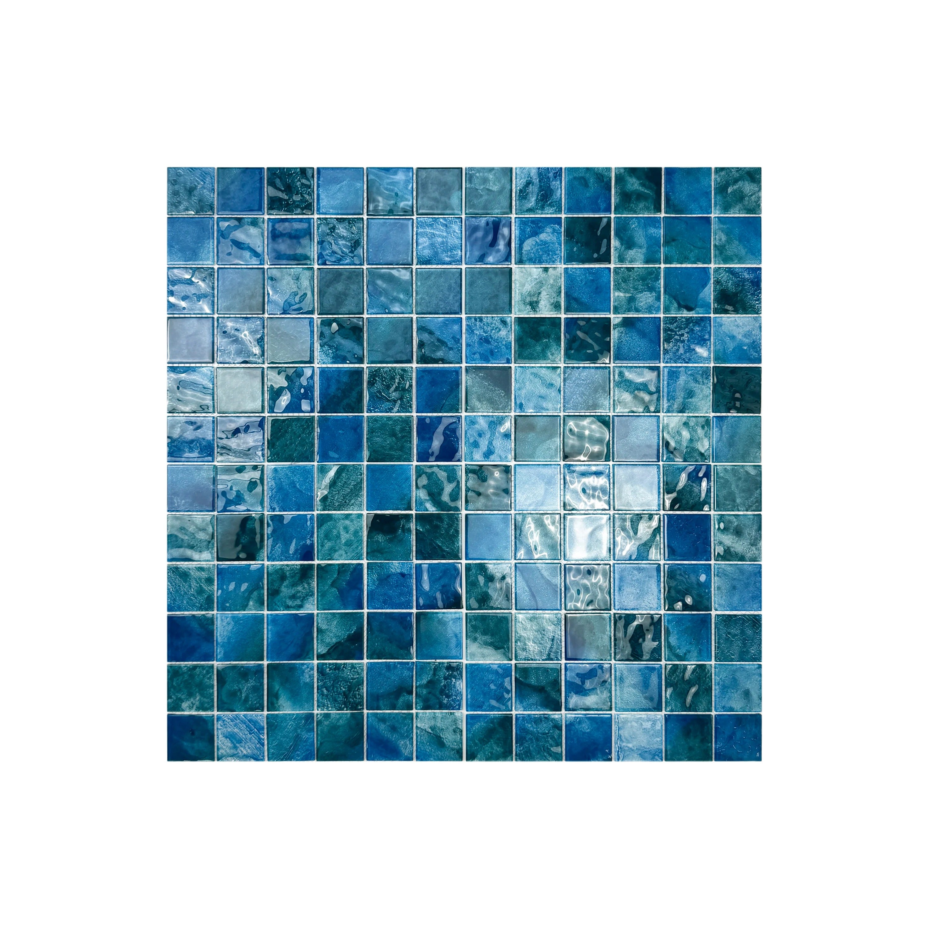 Cyan Blue, Sky Blue & Tiffany Blue glass mosaic tile for pools, spas & walls. Durable, slip-resistant, eco-friendly & perfect for Dubai luxury projects.