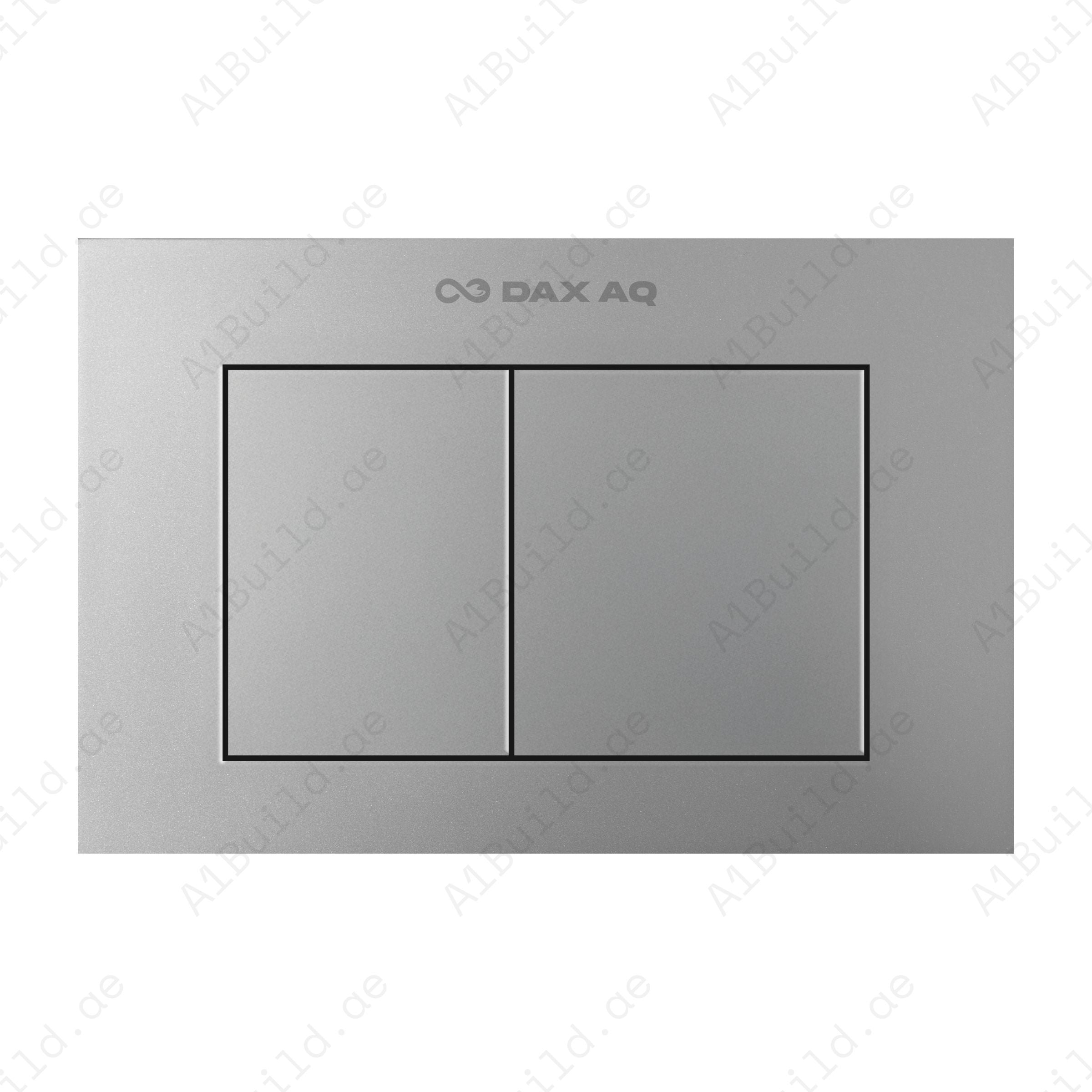 DAX AQ Slate Silver Matt flush plate – durable, slim dual-flush design, easy-clean, water saving, stylish modern bathroom solution for concealed cisterns.