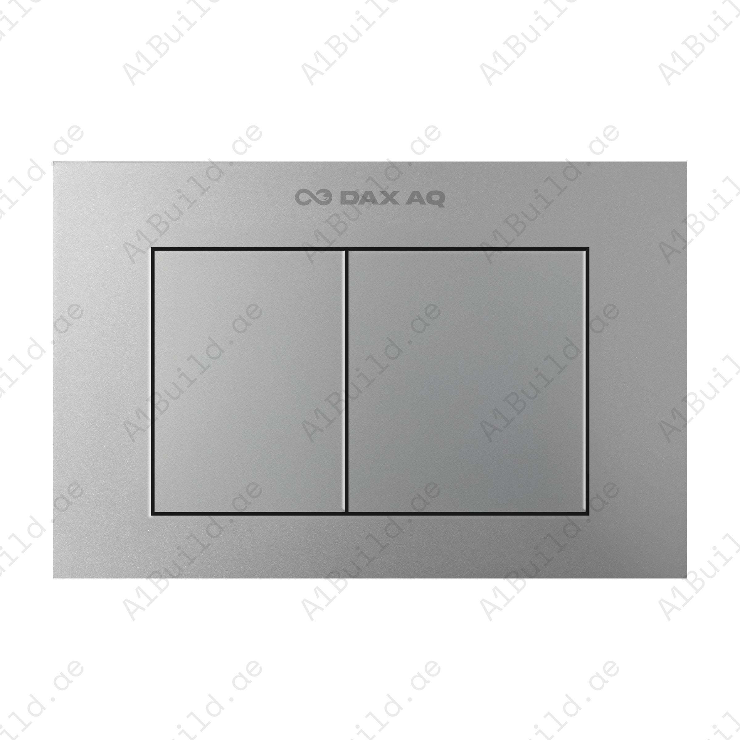 DAX AQ Slate Silver Matt flush plate – durable, slim dual-flush design, easy-clean, water saving, stylish modern bathroom solution for concealed cisterns.