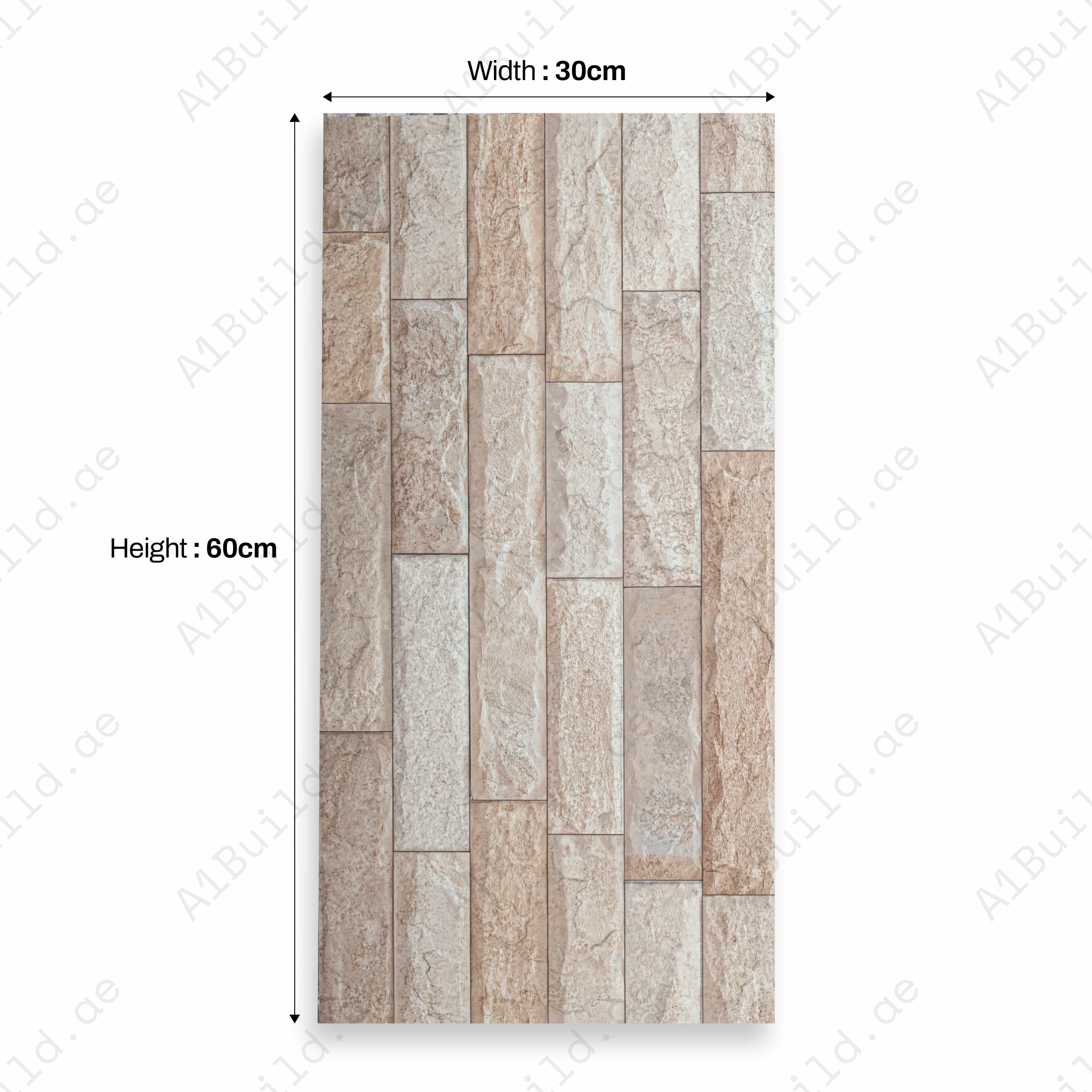DELFOS CREAMA 30X60CM 09MM CERAMIC INDOOR OUTDOOR WALLS TILE