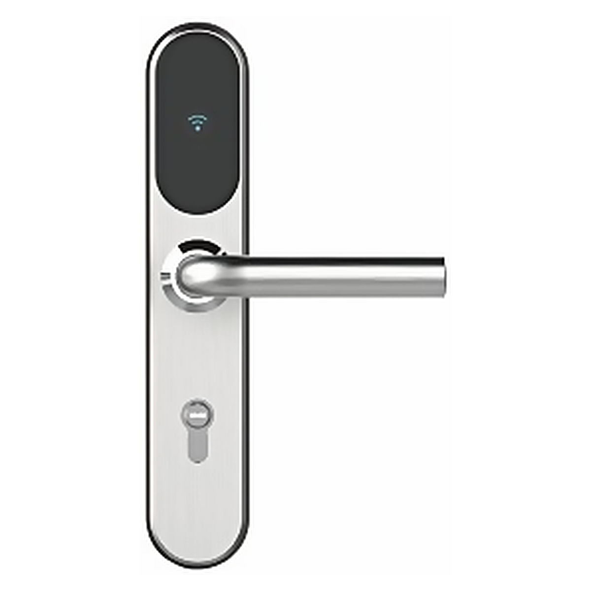 DL.HM1.2442 stainless steel hotel card lock from the Hotel Lock Door Lock Series. Mifare 1 card reading, slim 280 mm plate and over 15,000 battery cycles. Designed for reliable everyday performance.